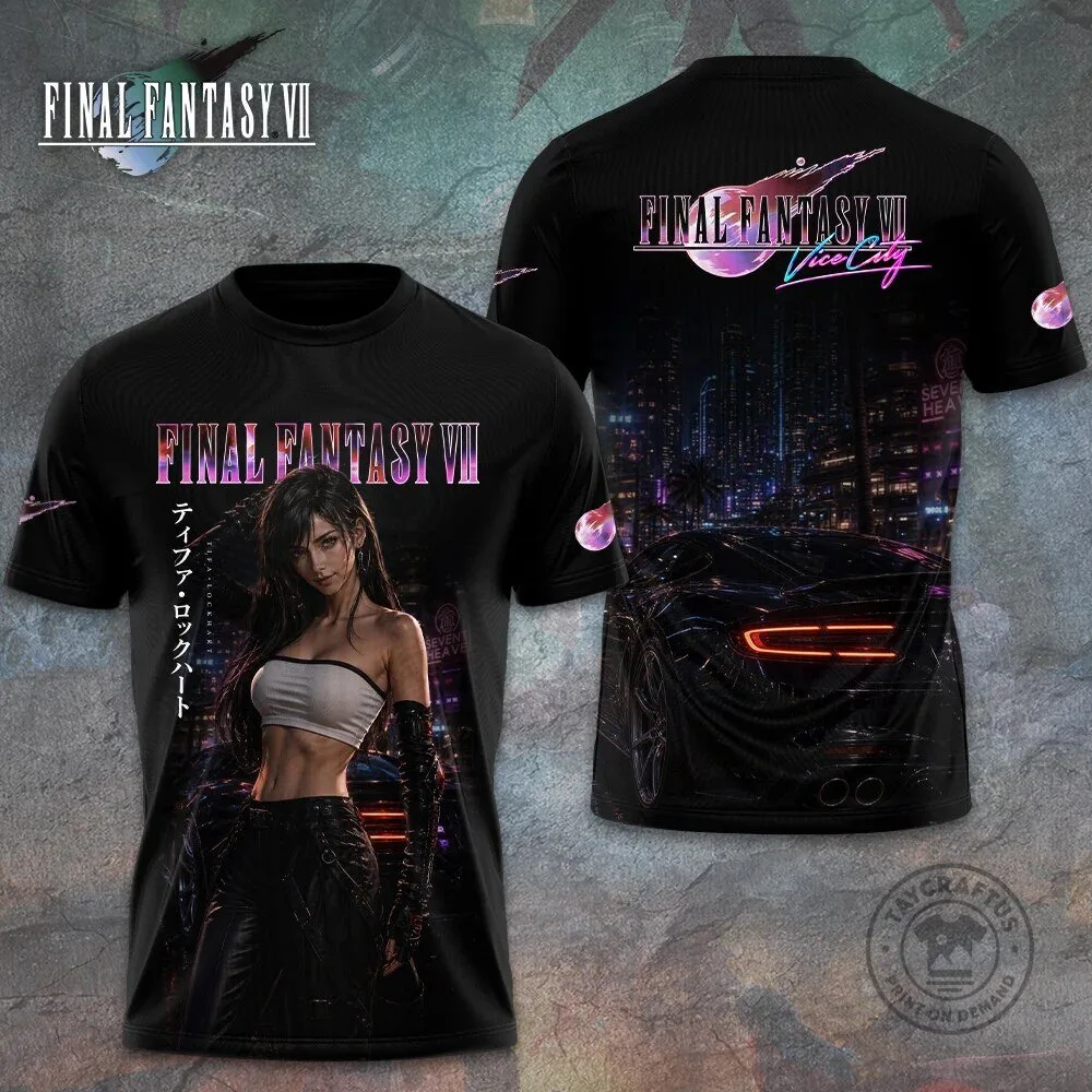 Final Fantasy VII Tifa Lockhart Video Game Character Black Graphic T-Shirt