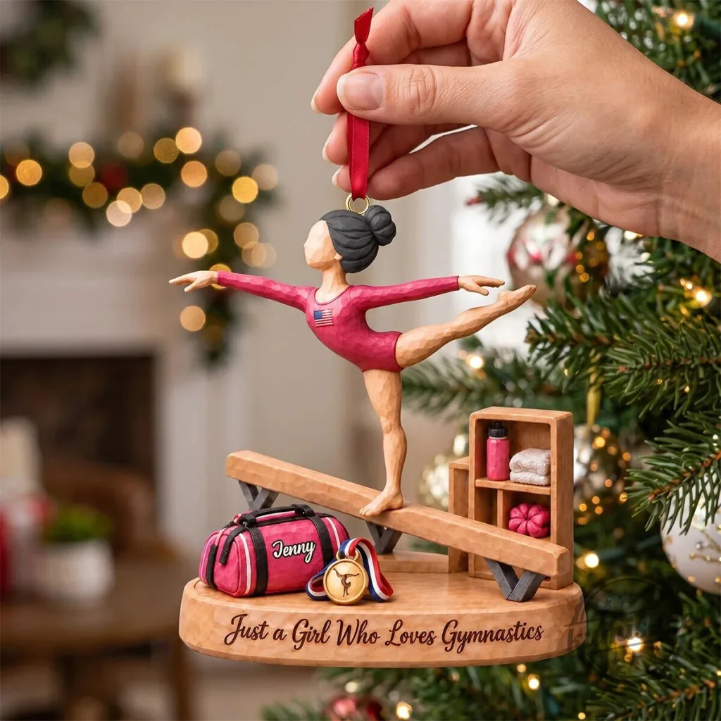 Personalized Gymnastics Girl Christmas Ornament - Just a Girl Who Loves Gymnastics Personalized Gymnastics Girl Christmas Ornament - Just a Girl Who Loves Gymnastics