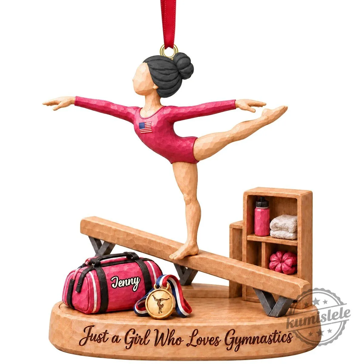 Personalized Gymnastics Girl Christmas Ornament - Just a Girl Who Loves Gymnastics 6 Personalized Gymnastics Girl Christmas Ornament - Just a Girl Who Loves Gymnastics