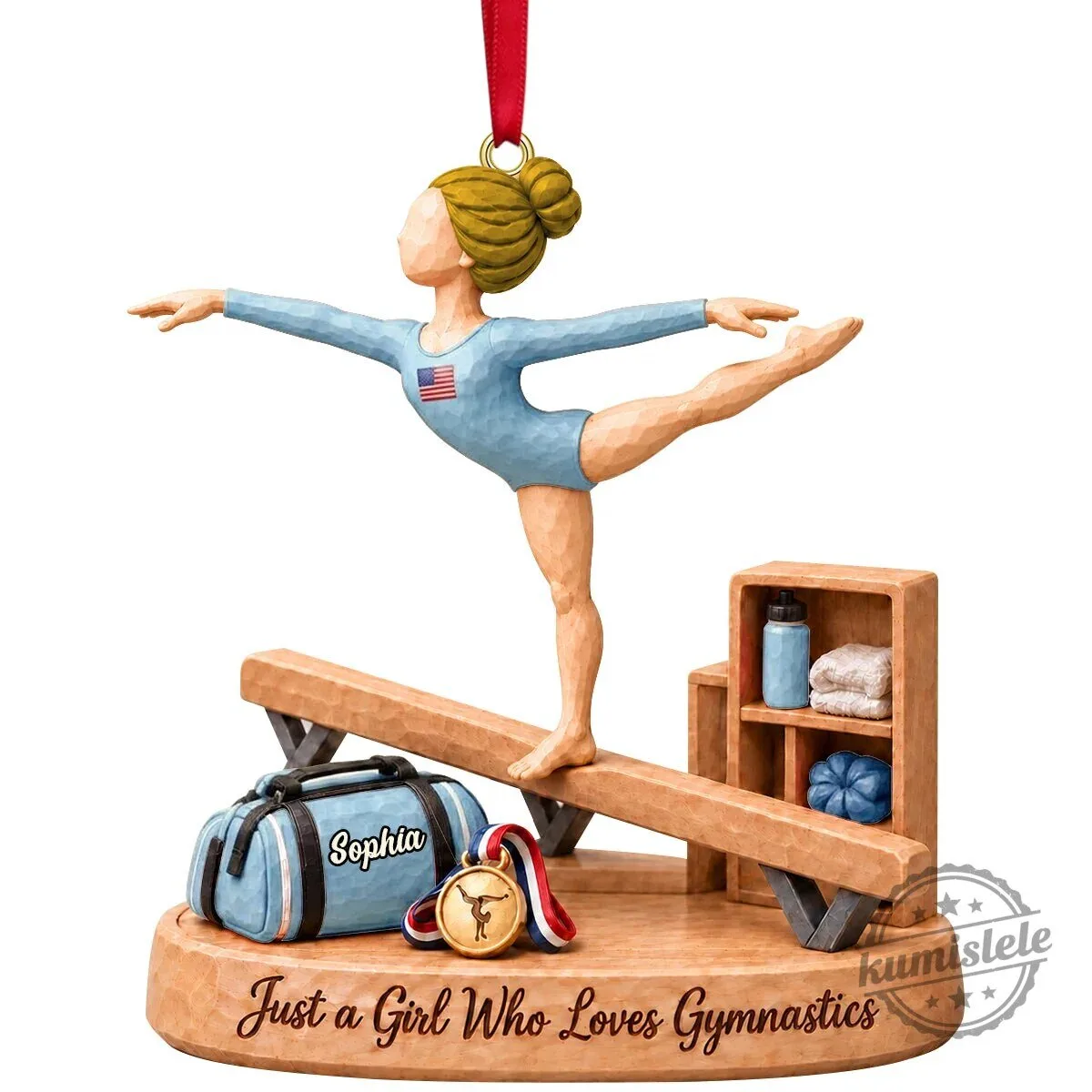 Personalized Gymnastics Girl Christmas Ornament - Just a Girl Who Loves Gymnastics 7 Personalized Gymnastics Girl Christmas Ornament - Just a Girl Who Loves Gymnastics