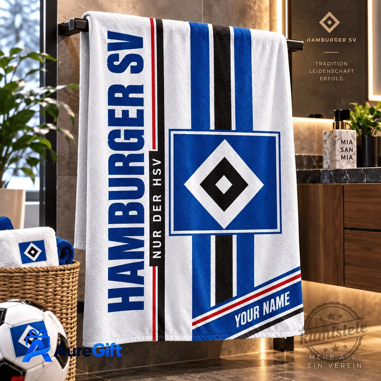 Hamburger SV Bundesliga Matchday Personalized Name Bath Towel