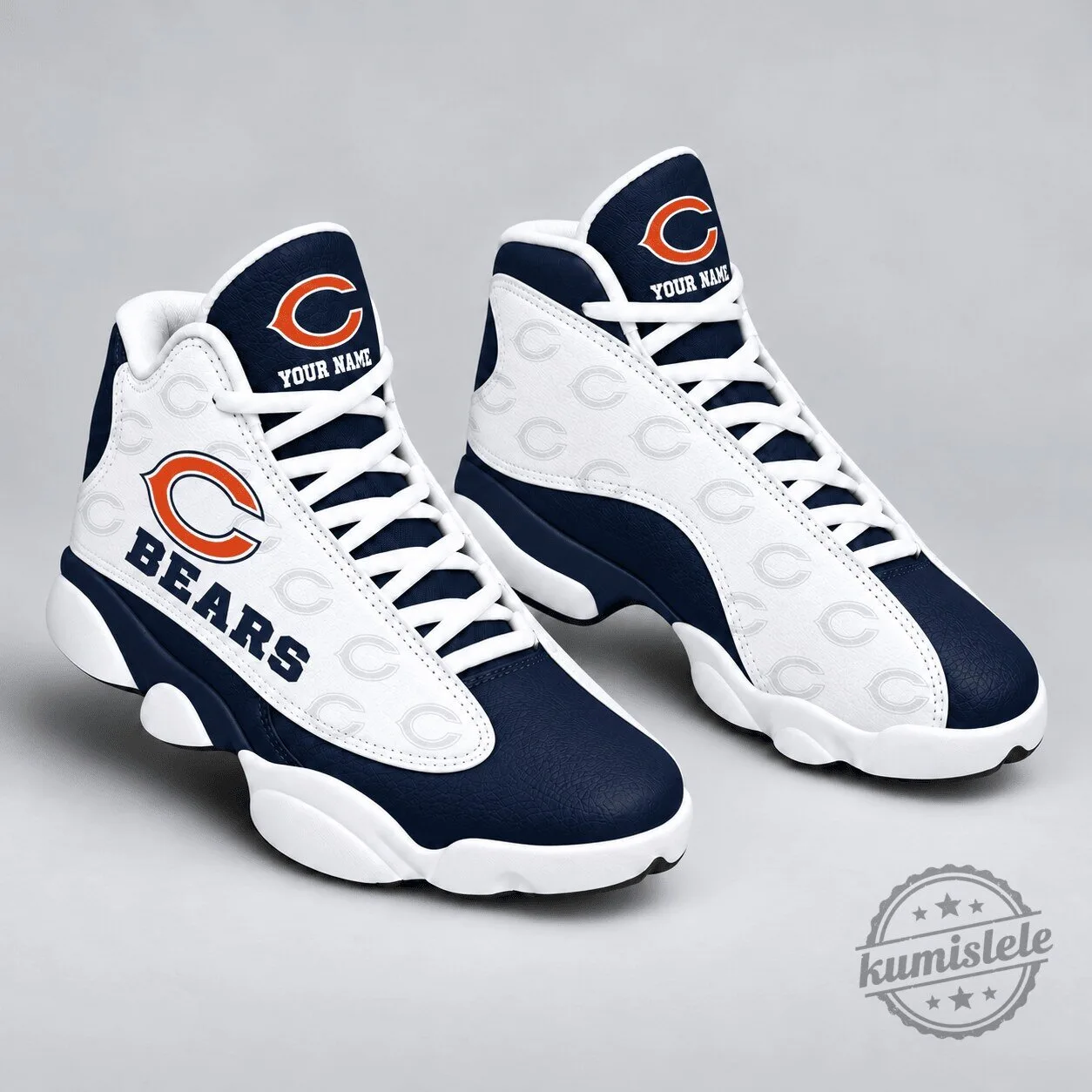 Chicago Bears Personalized Football Team High Top Sneakers