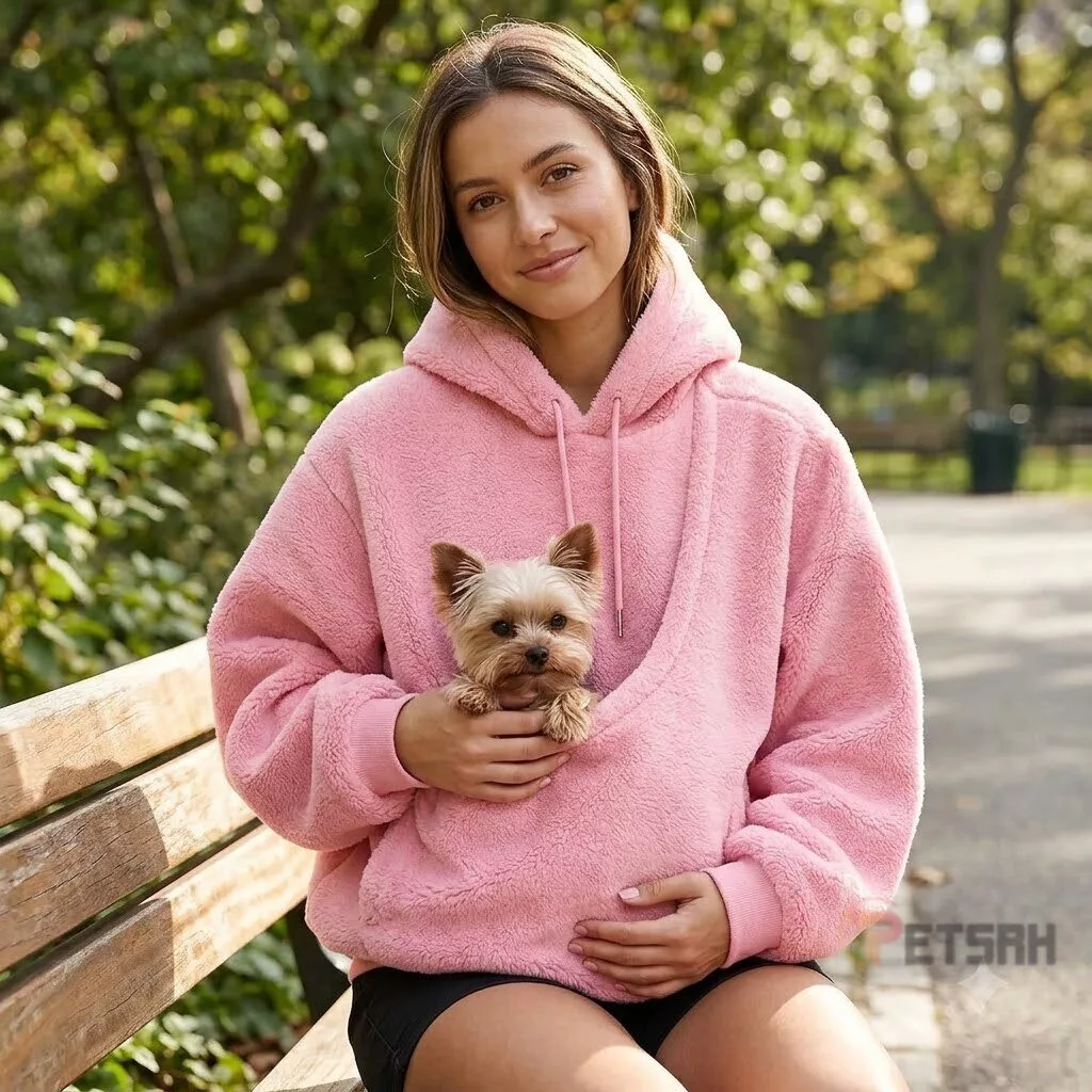 Front Pouch Pet Carrier Hoodie Choose a Size and Color of Hands-Free Dog Sweatshirt 9 Front Pouch Pet Carrier Hoodie Choose a Color of Hands-Free Dog Sweatshirt