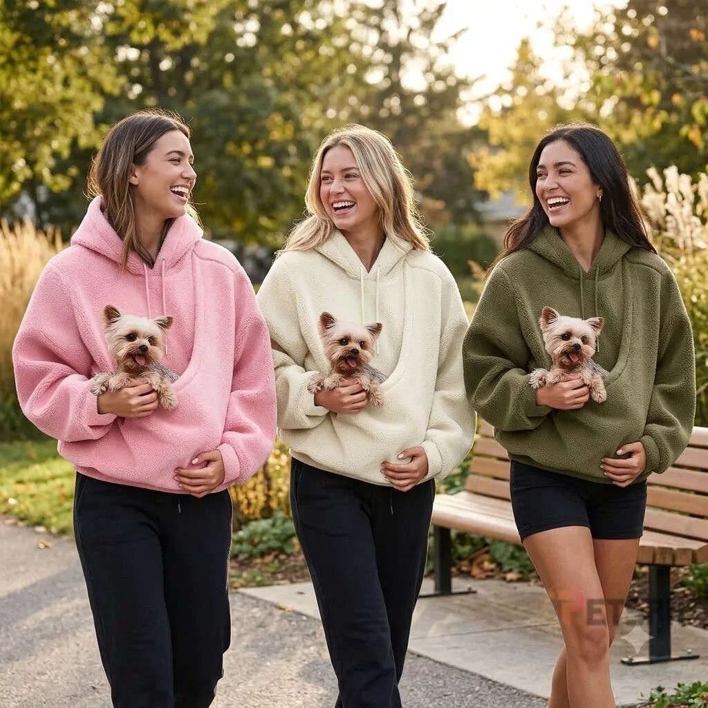 Front Pouch Pet Carrier Hoodie Choose a Size and Color of Hands-Free Dog Sweatshirt 10 Front Pouch Pet Carrier Hoodie Choose a Color of Hands-Free Dog Sweatshirt