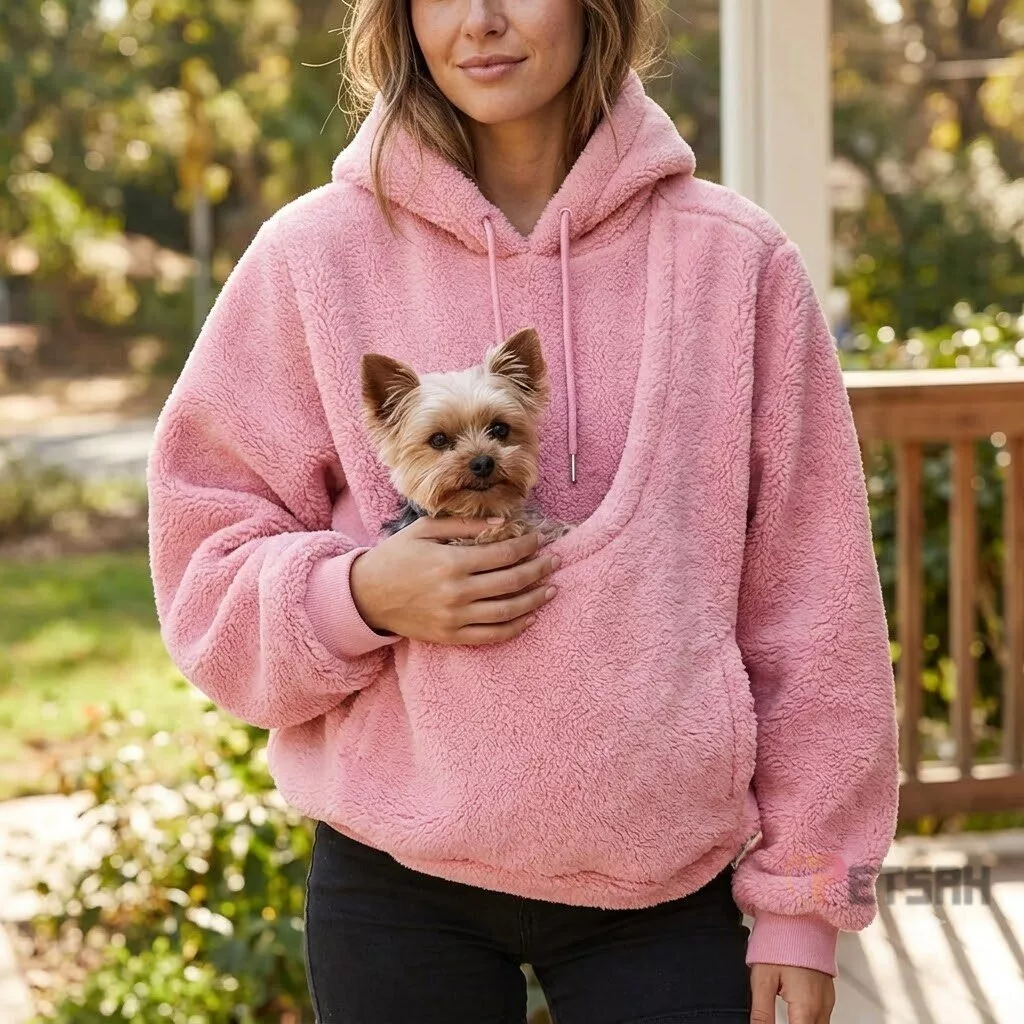 Front Pouch Pet Carrier Hoodie Choose a Size and Color of Hands-Free Dog Sweatshirt 11 Front Pouch Pet Carrier Hoodie Choose a Color of Hands-Free Dog Sweatshirt