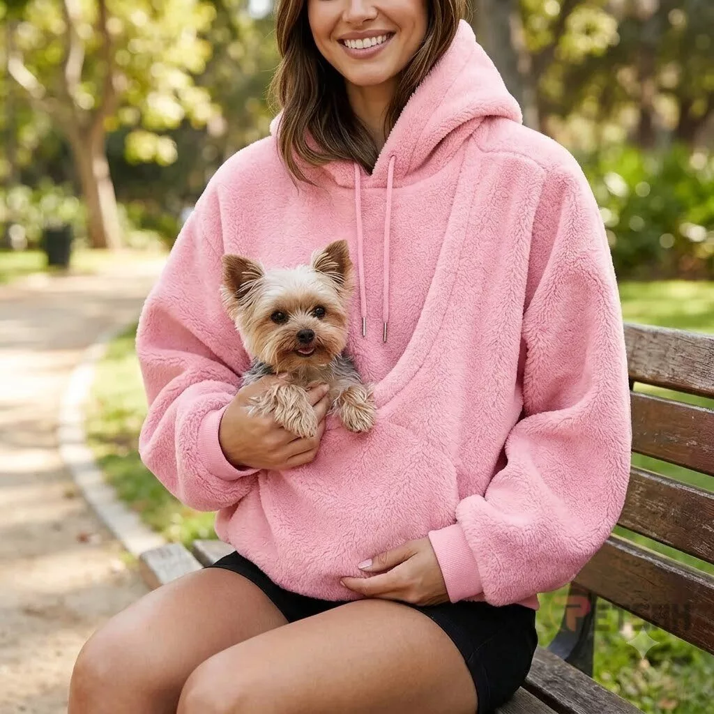 Front Pouch Pet Carrier Hoodie Choose a Size and Color of Hands-Free Dog Sweatshirt 12 Front Pouch Pet Carrier Hoodie Choose a Color of Hands-Free Dog Sweatshirt