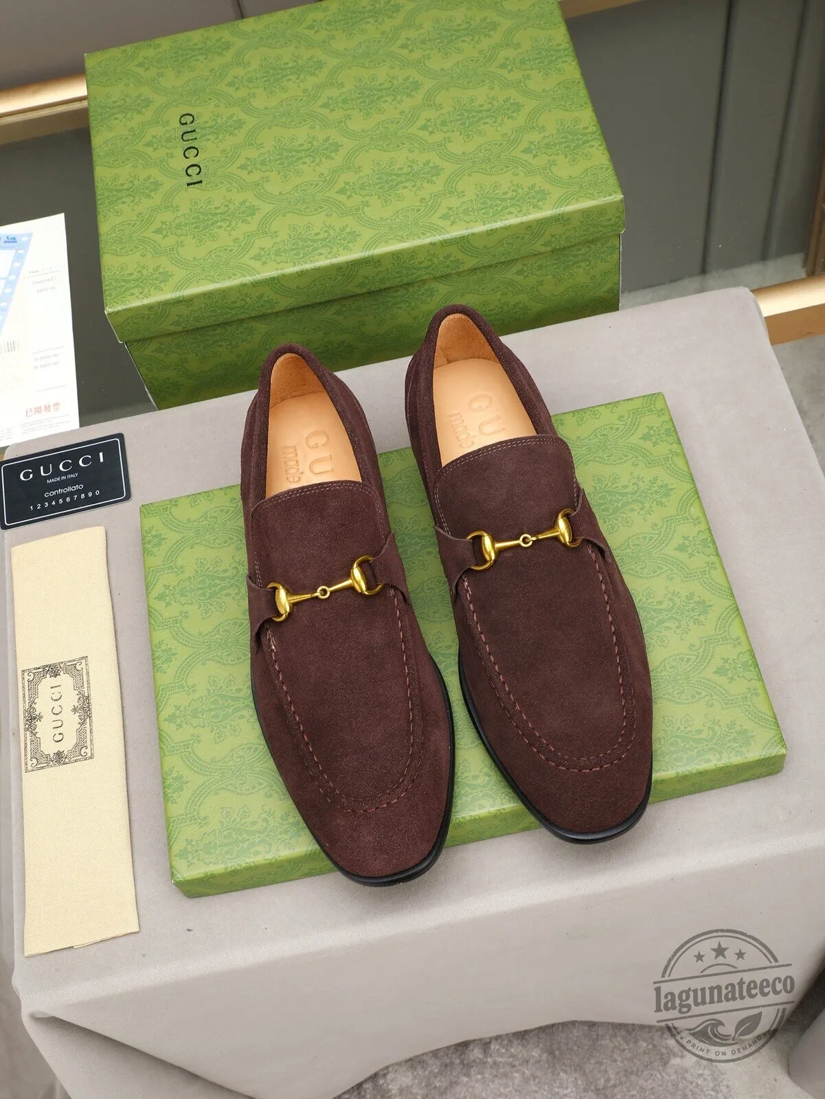 Men's Brown Suede Horsebit Loafers by Gucci