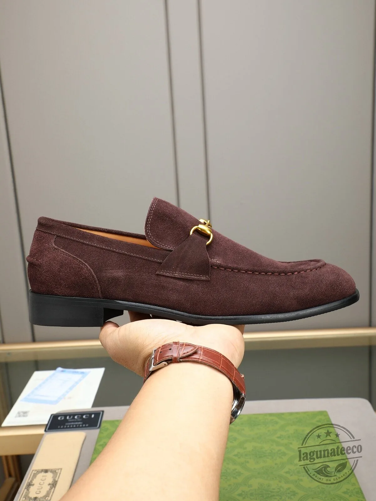 Men's Brown Suede Horsebit Loafers by Gucci 5 Men