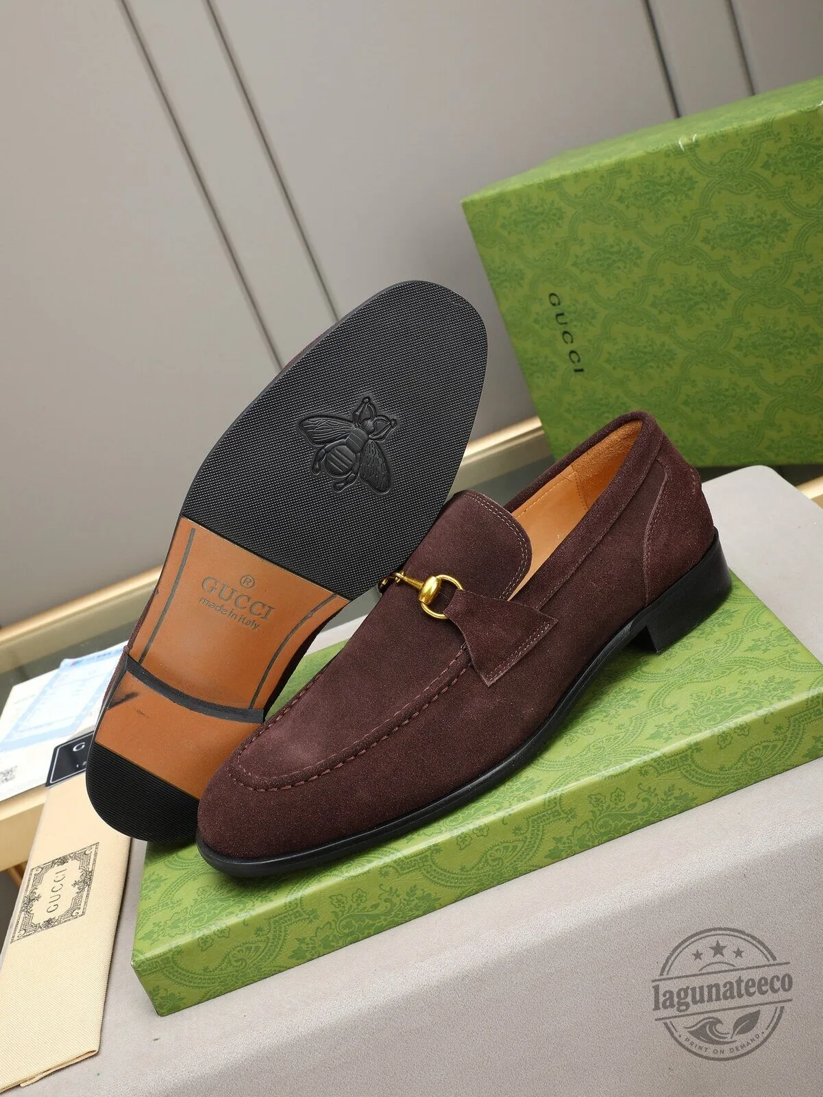 Men's Brown Suede Horsebit Loafers by Gucci 6 Men