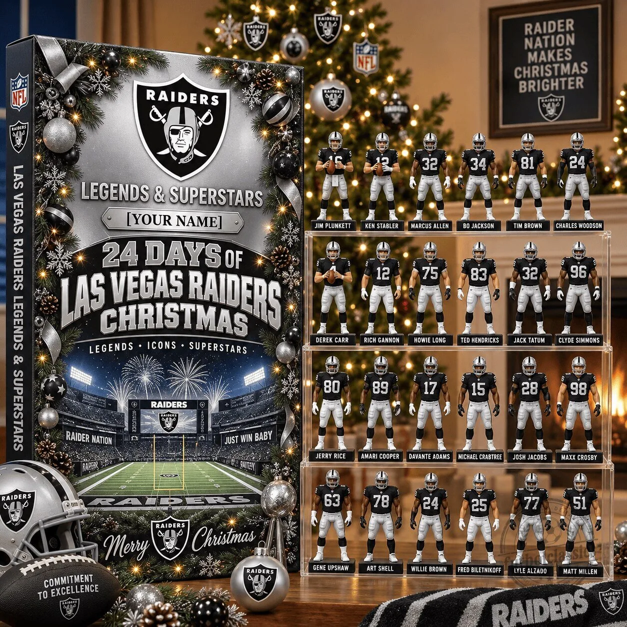 Las Vegas Raiders NFL Football Legends Christmas Advent Calendar