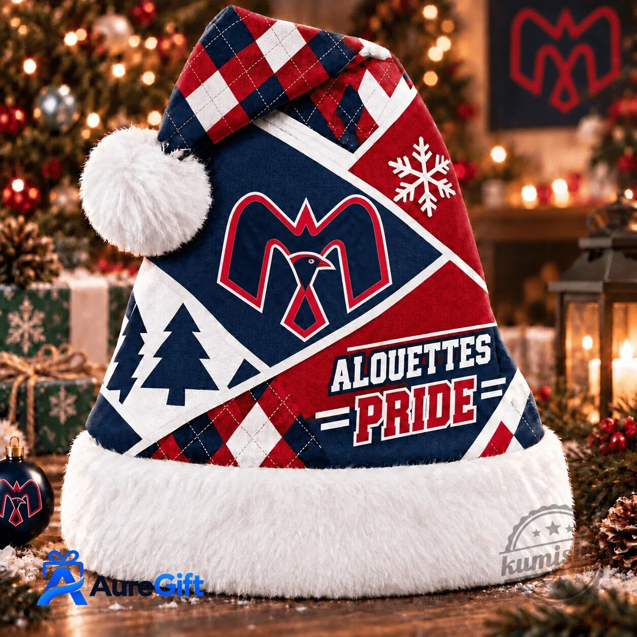 Montreal Alouettes CFL Christmas Personalized Santa Hat