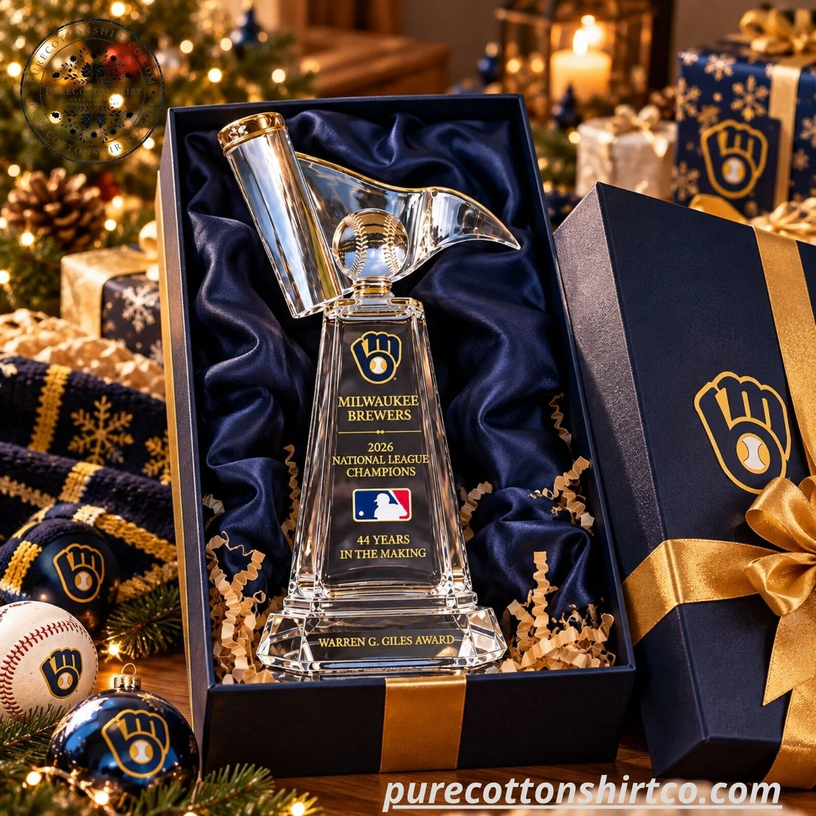 Milwaukee Brewers 2026 National League Champions Trophy Glass Whiskey Decanter (No Box) 5 Milwaukee Brewers 2026 National League Champions Trophy Glass Whiskey Decanter (No Box)