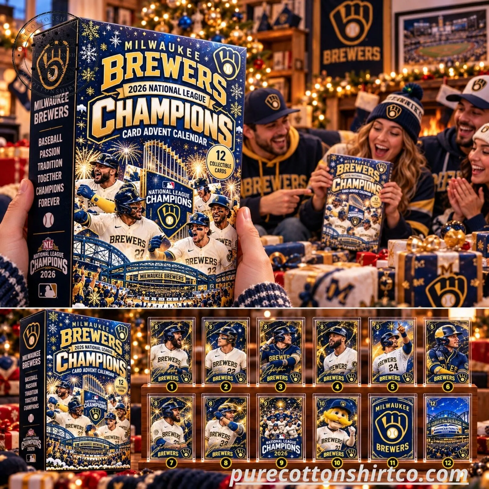 Milwaukee Brewers 2026 NL Champions Card Advent Calendar - 12 Collectible Trading Cards Set 7 Milwaukee Brewers 2026 NL Champions Card Advent Calendar - 12 Collectible Trading Cards Set