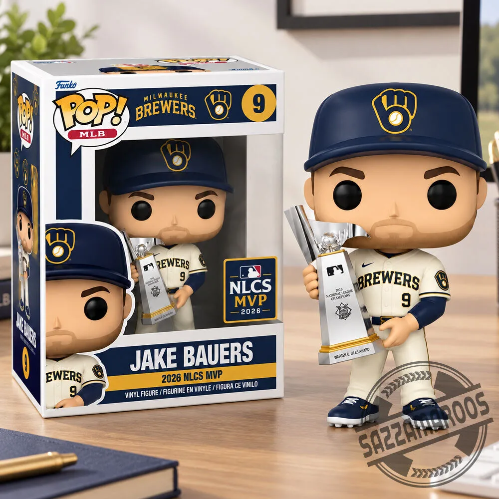 Funko Pop! Milwaukee Brewers Jake Bauers 2026 NLCS MVP with Trophy Vinyl Figure #9 4 Funko Pop! Milwaukee Brewers Jake Bauers 2026 NLCS MVP with Trophy Vinyl Figure #9