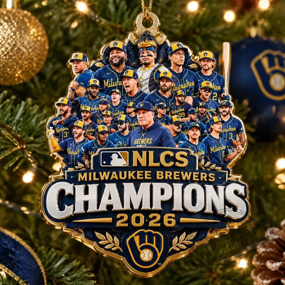 Milwaukee Brewers 2026 NLCS Champions Ornament Baseball Team Christmas Decor 4 Milwaukee Brewers 2026 NLCS Champions Ornament Baseball Team Christmas Decor
