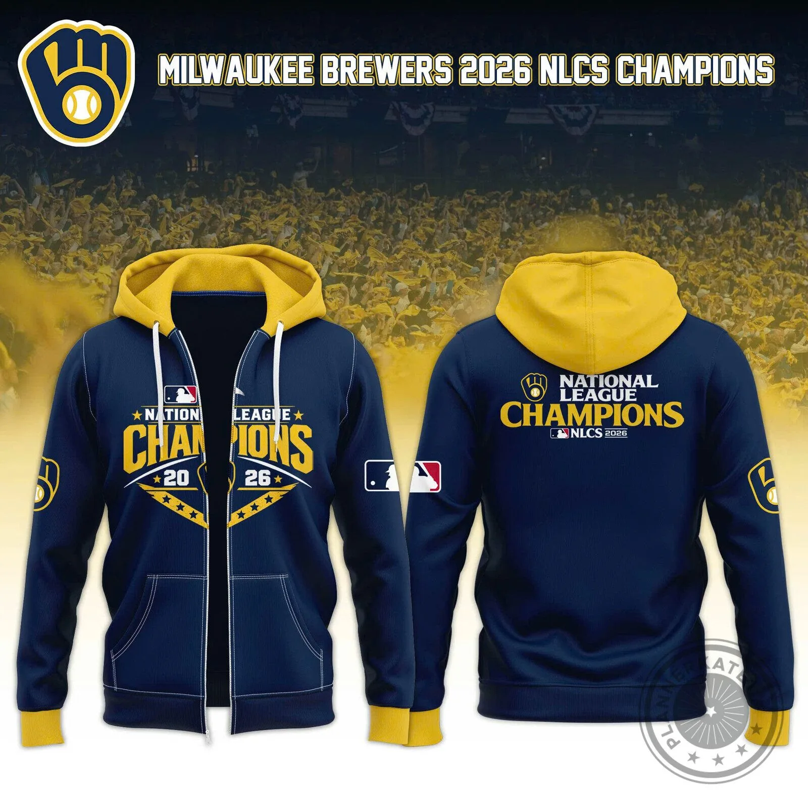 Milwaukee Brewers 2026 National League Champions Baseball Hoodie