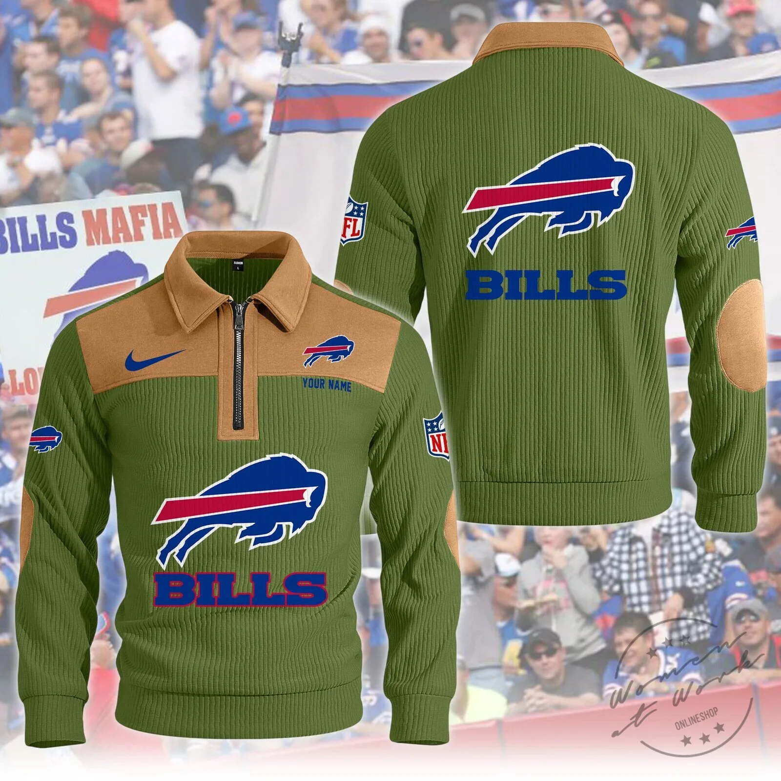 Buffalo Bills Quarter-Zip Fleece Pullover Sweatshirt 11 Buffalo Bills Quarter-Zip Fleece Pullover Sweatshirt