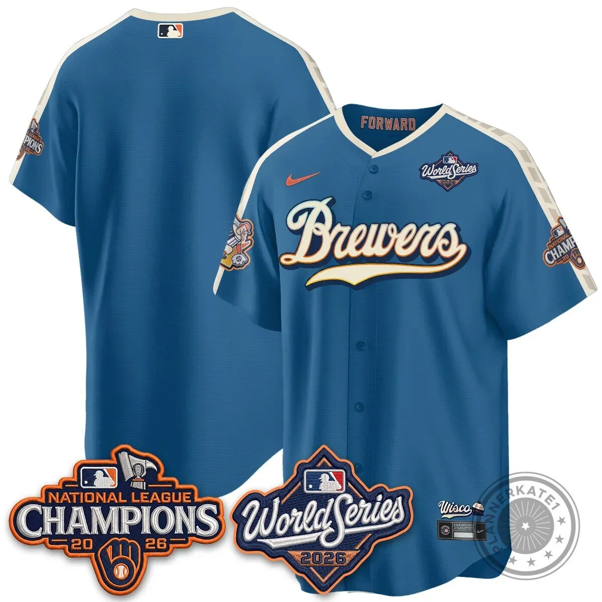 Milwaukee Brewers World Series Baseball Jersey - 2026 National League Champions Edition 30 Milwaukee Brewers World Series Baseball Jersey - 2026 National League Champions Edition