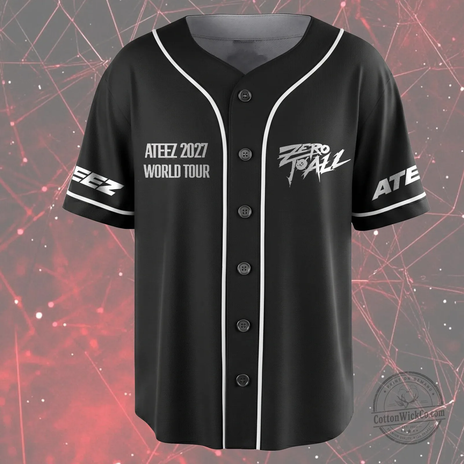 ATEEZ Zero To All World Tour Baseball Jersey 5 ATEEZ Zero To All World Tour Baseball Jersey