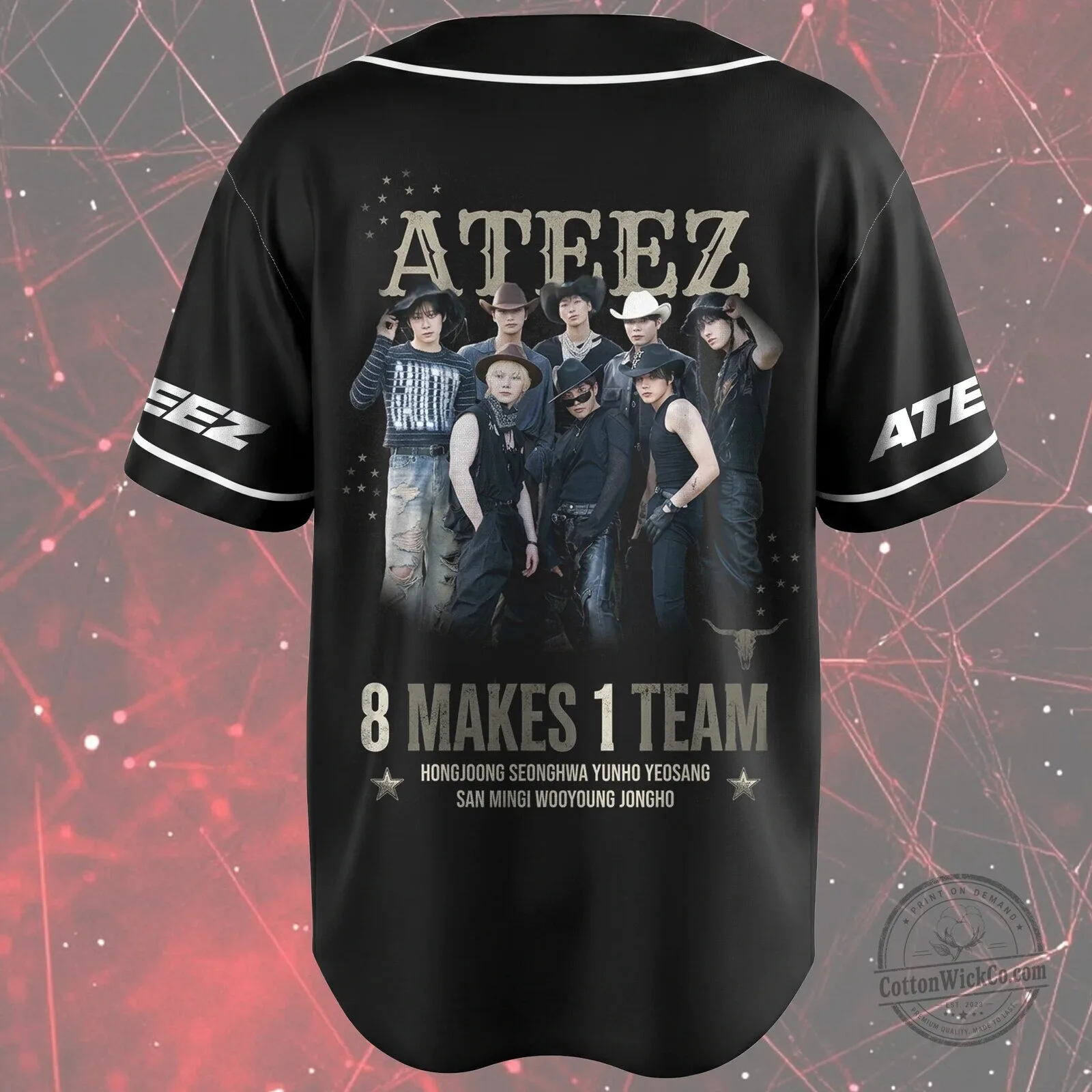 ATEEZ Zero To All World Tour Baseball Jersey 6 ATEEZ Zero To All World Tour Baseball Jersey