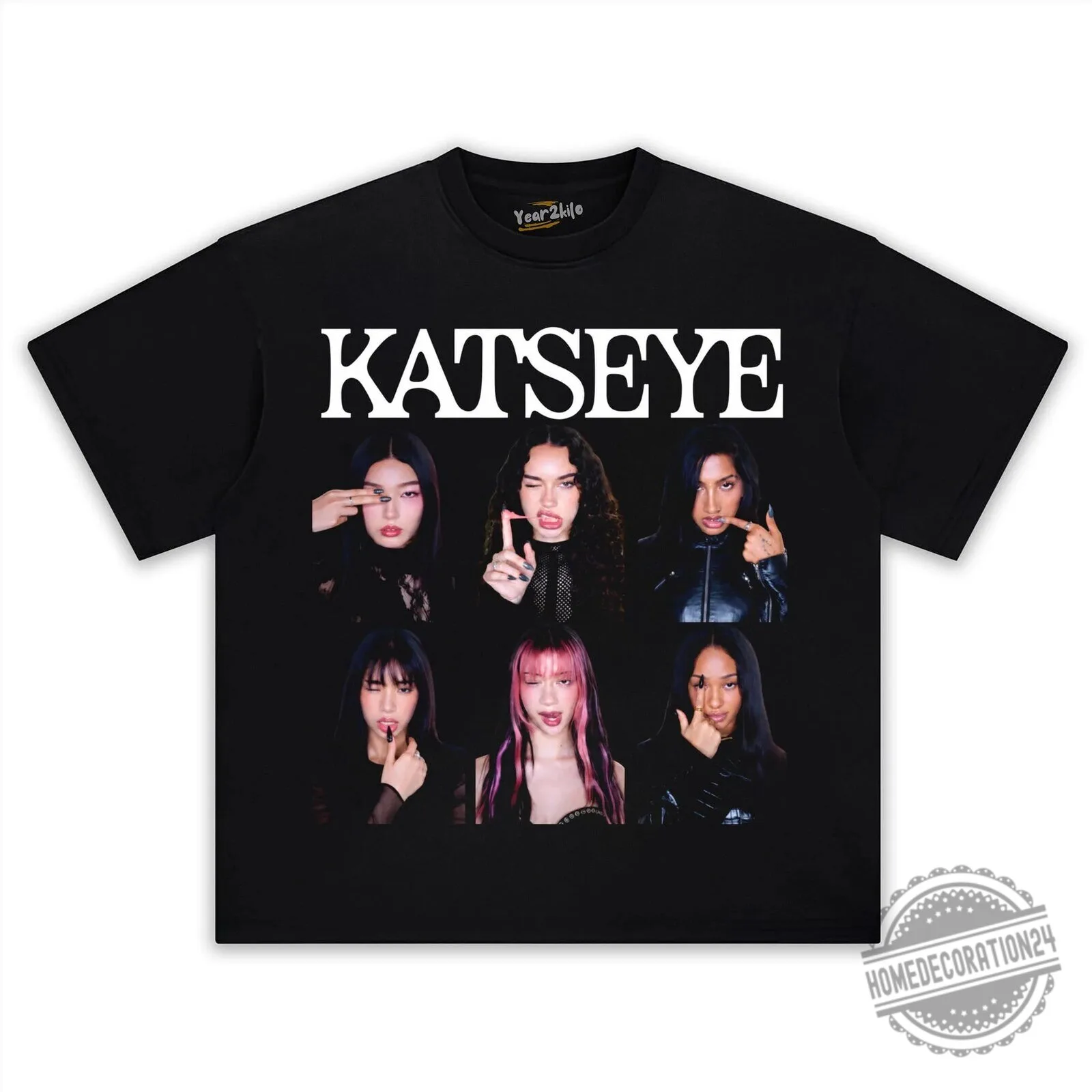 Katseye Music Band Members Black Graphic T-Shirt