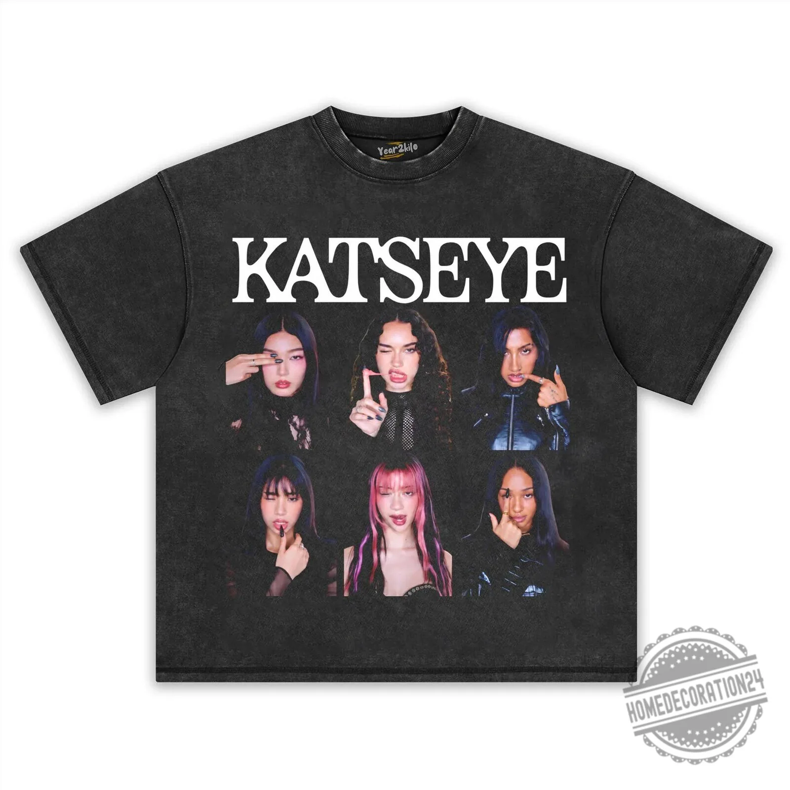 Katseye Music Band Members Black Graphic T-Shirt 8 Katseye Music Band Members Black Graphic T-Shirt