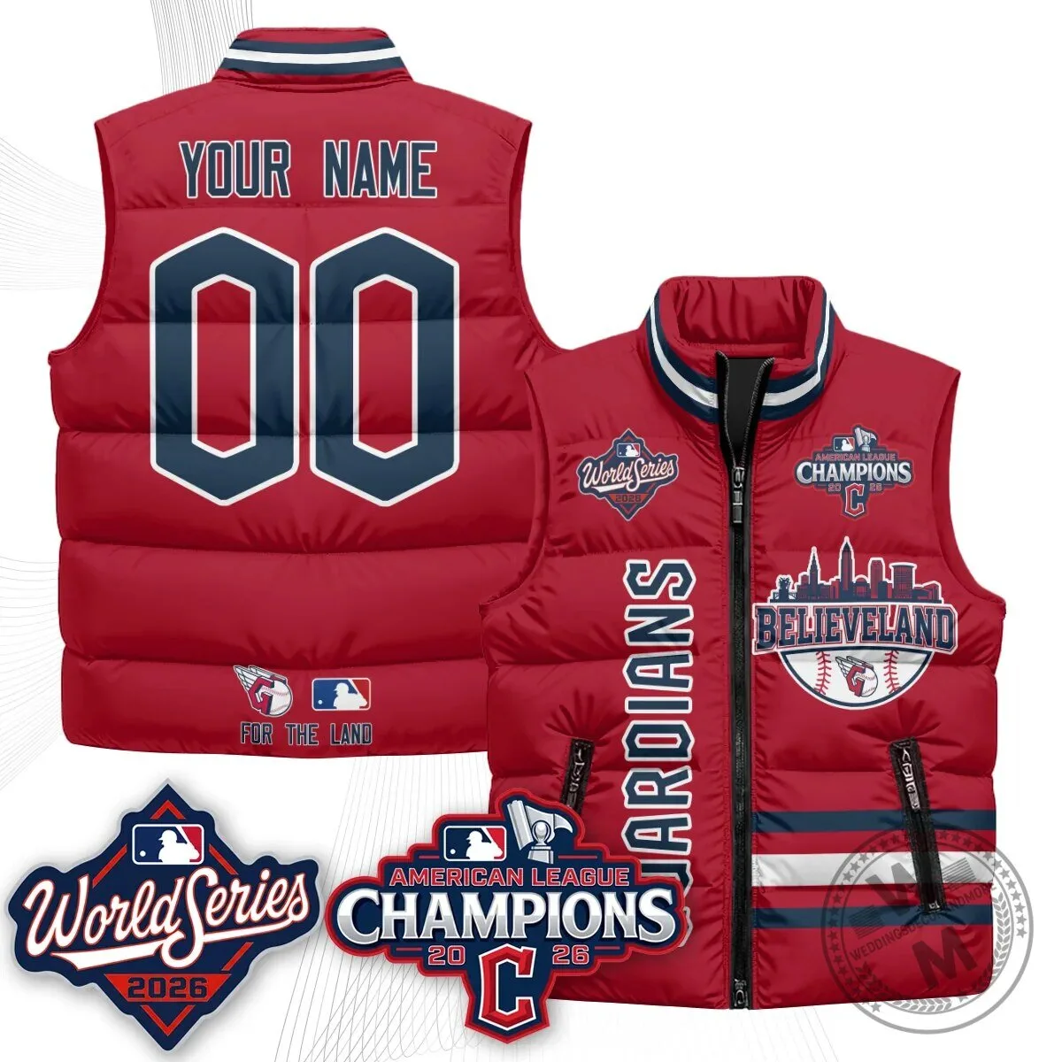 Cleveland Guardians 2026 American League Champions Puffer Vest 5 Cleveland Guardians 2026 American League Champions Puffer Vest
