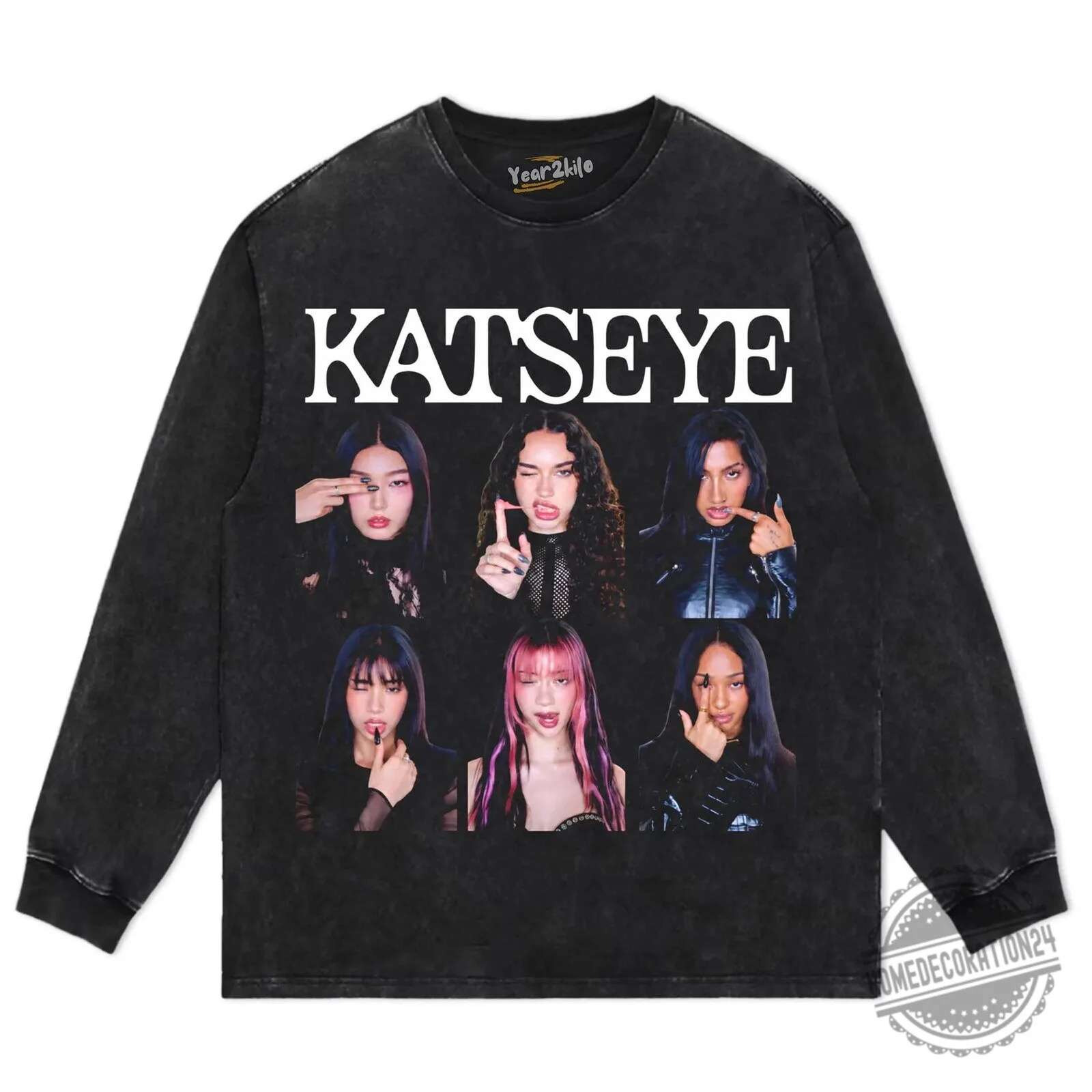 Katseye Music Band Members Black Graphic T-Shirt 12 Katseye Music Band Members Black Graphic T-Shirt