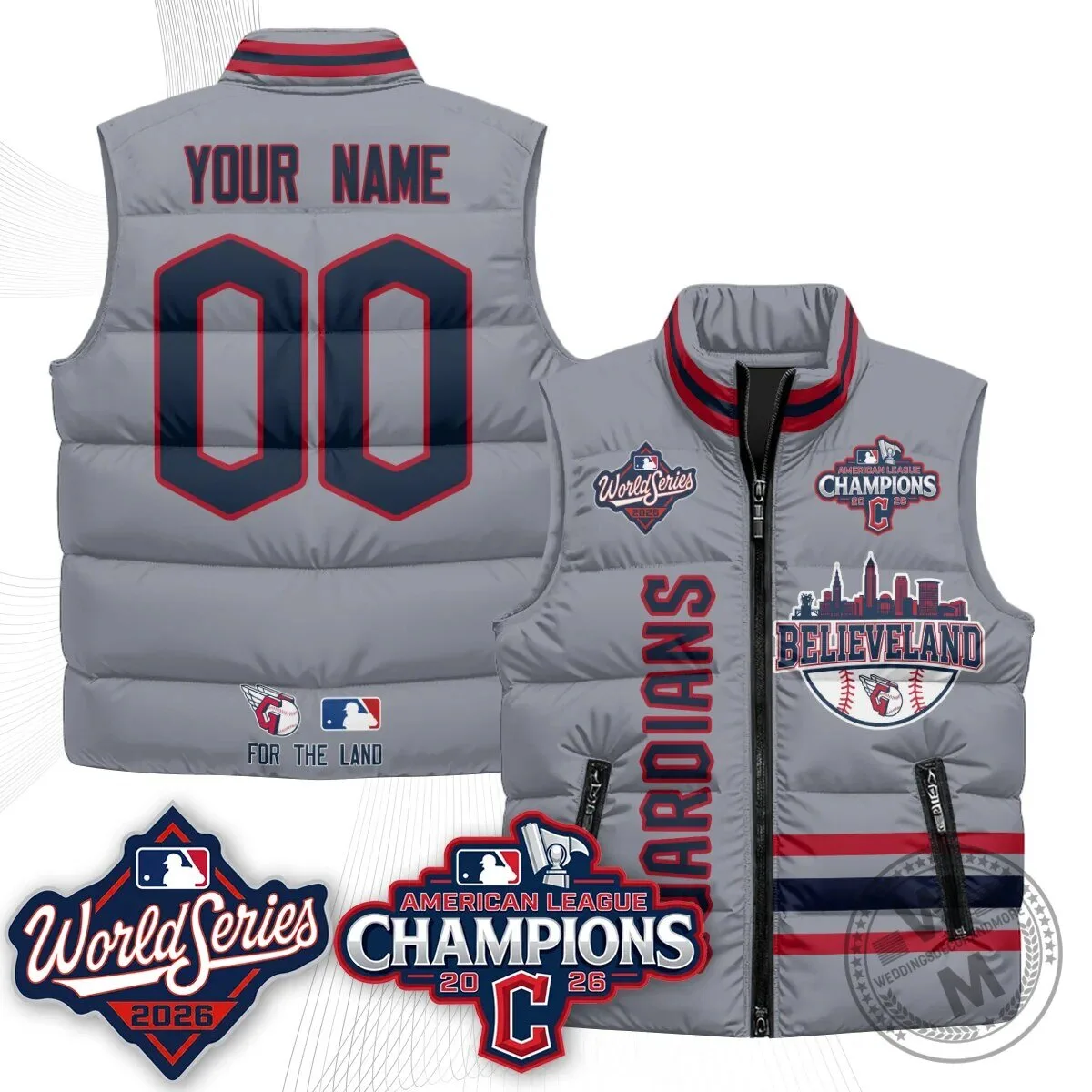 Cleveland Guardians 2026 American League Champions Puffer Vest 7 Cleveland Guardians 2026 American League Champions Puffer Vest
