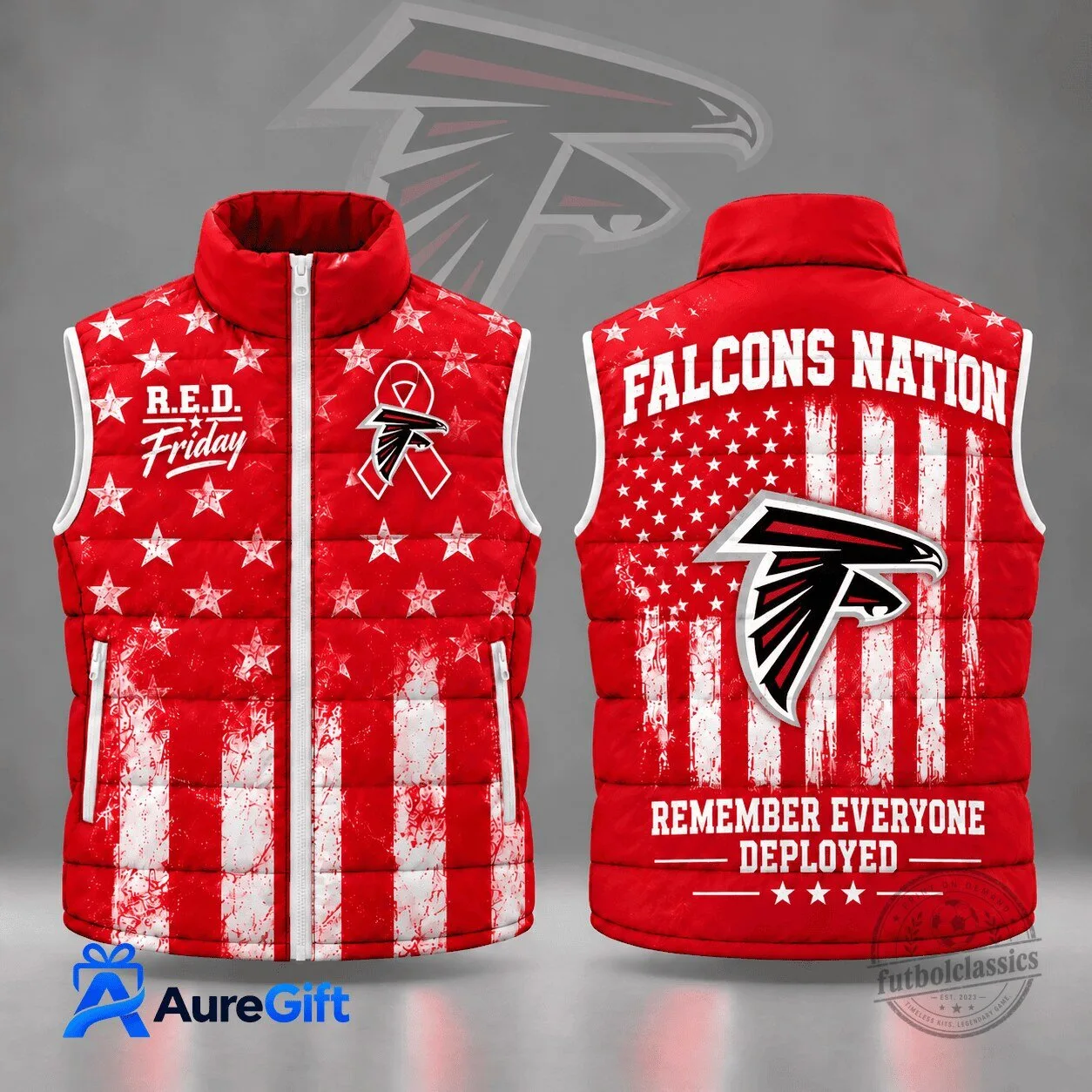 Atlanta Falcons R.E.D. Friday Remember Everyone Deployed Stars and Stripes Vest