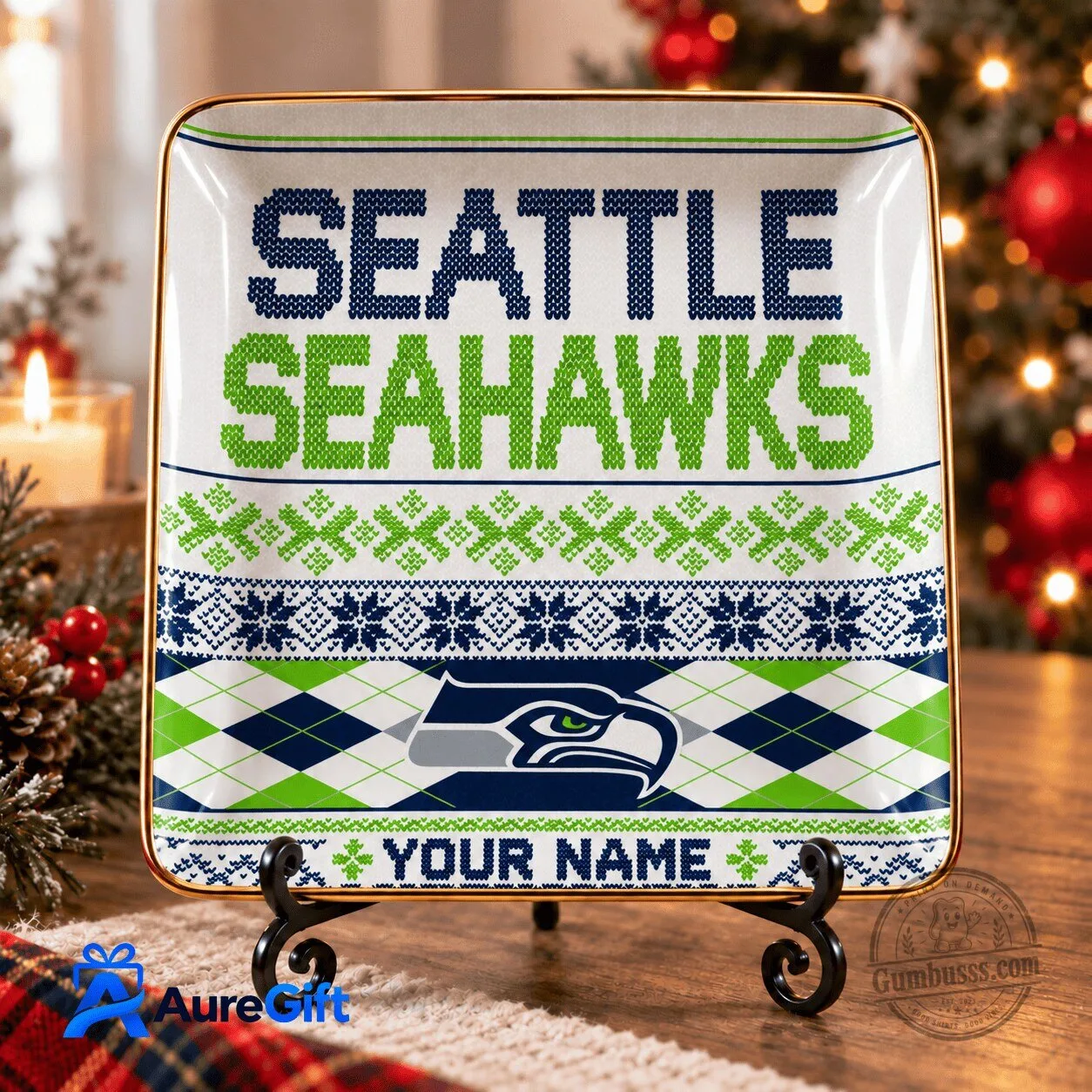 Seattle Seahawks Ugly Christmas Sweater Pattern Personalized Jewelry Dish 1 Seattle Seahawks Ugly Christmas Sweater Pattern Personalized Jewelry Dish