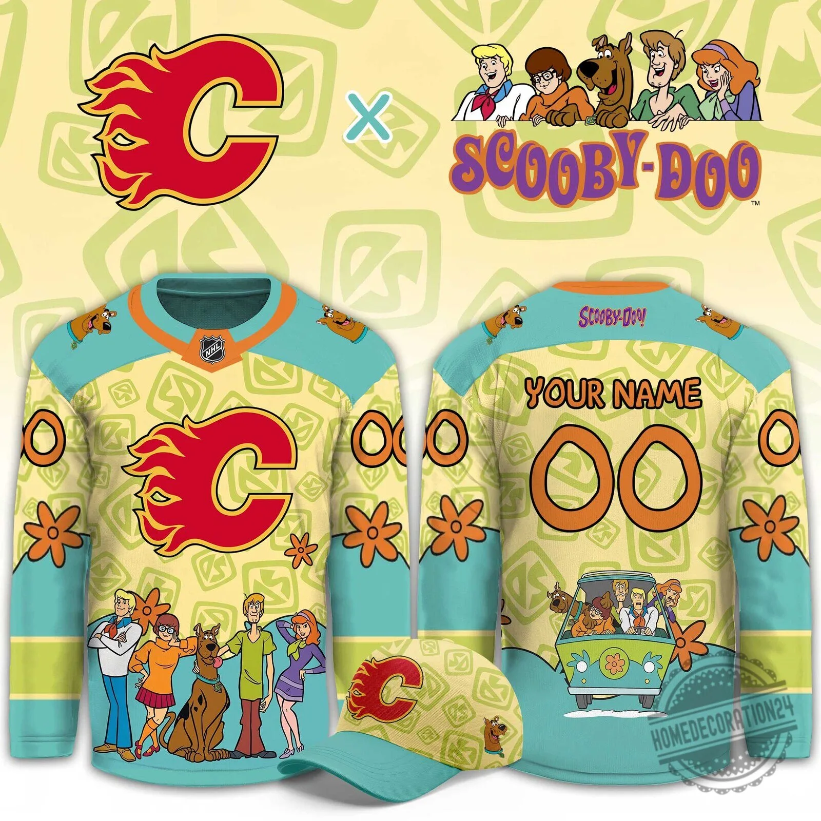 Calgary Flames Scooby-Doo Mystery Machine Hockey Jersey