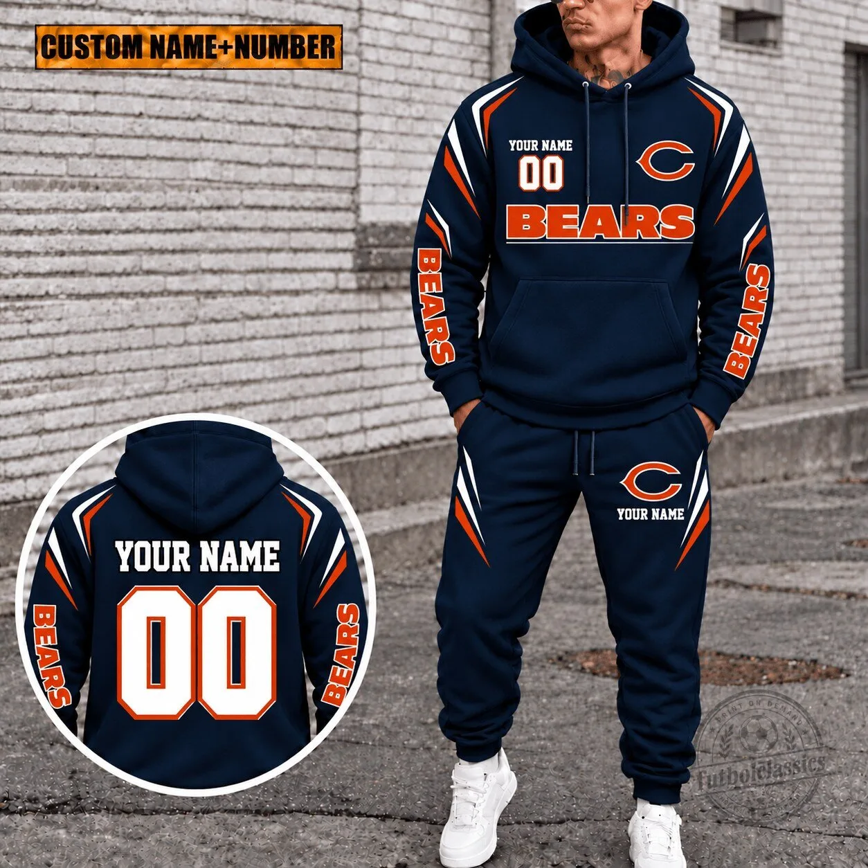 Chicago Bears Personalized Custom Name And Number Hoodie
