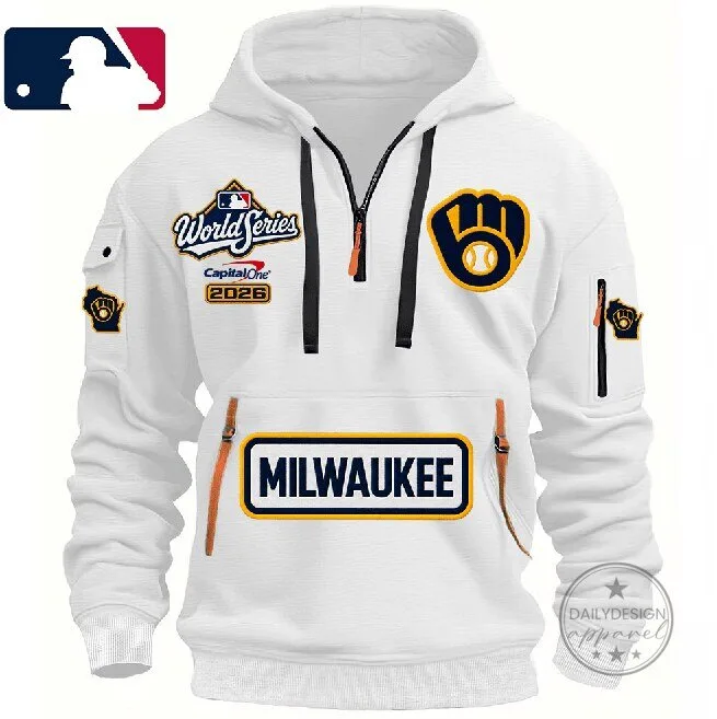 Milwaukee Brewers World Series 2026 Baseball Quarter Zip Hoodie