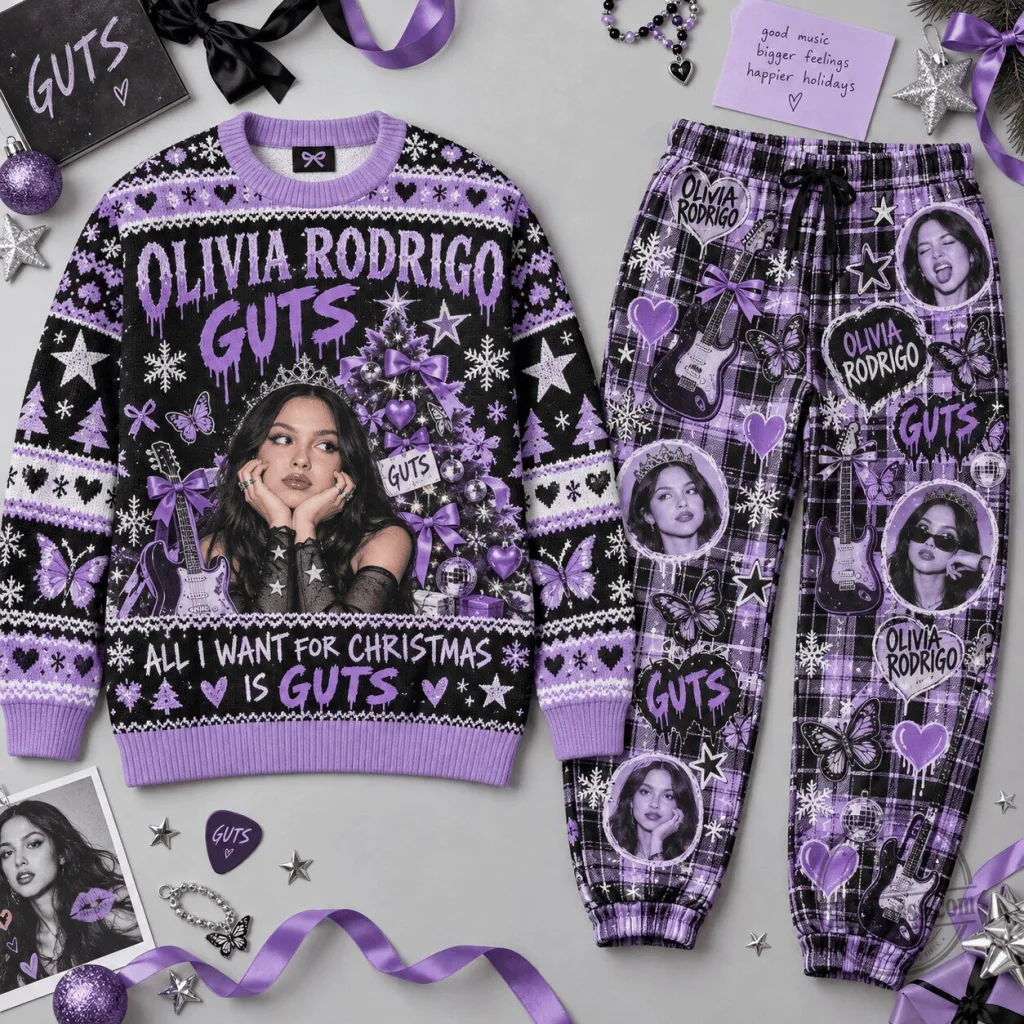 Olivia Rodrigo GUTS All I Want For Christmas Is GUTS Christmas Sweater Olivia Rodrigo GUTS All I Want For Christmas Is GUTS Christmas Sweater
