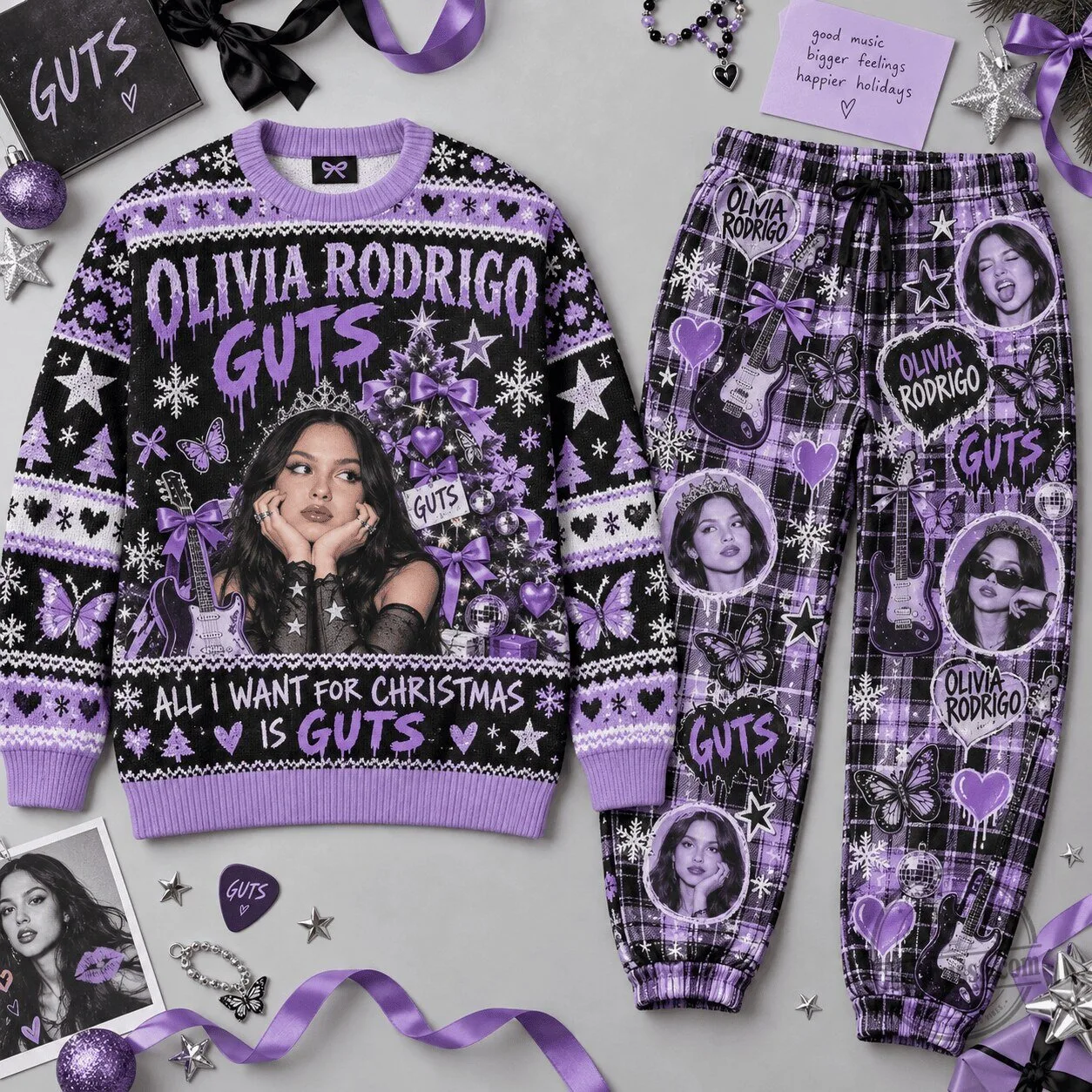 Olivia Rodrigo GUTS All I Want For Christmas Is GUTS Christmas Sweater 1 Olivia Rodrigo GUTS All I Want For Christmas Is GUTS Christmas Sweater