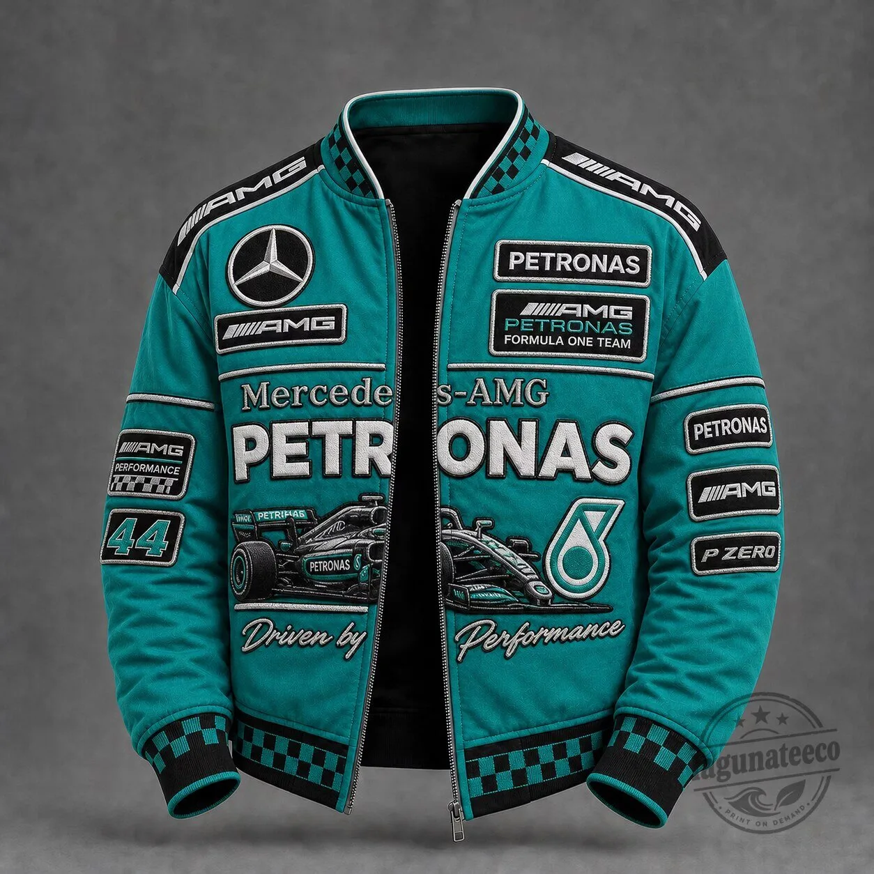 Mercedes-AMG Petronas Formula One Team Teal Motorsport Racing Bomber Jacket
