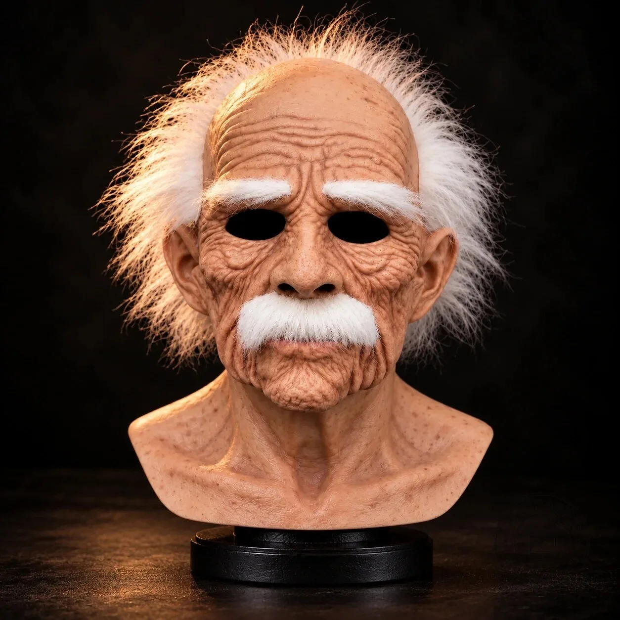 Realistic Old Man Grandfather Silicone Mask with White Hair and Mustache