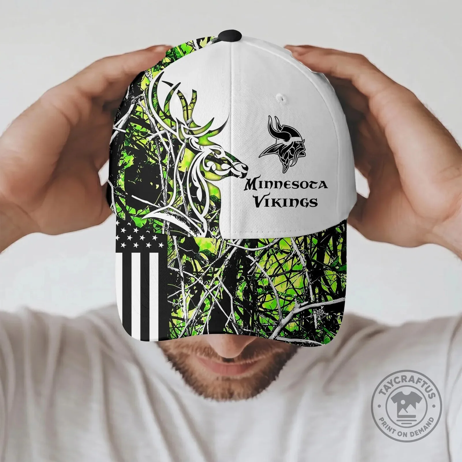 Minnesota Vikings Deer Hunting Camouflage American Flag Cap Hat 7 Minnesota Vikings Deer Hunting Camouflage American Flag Cap Hat