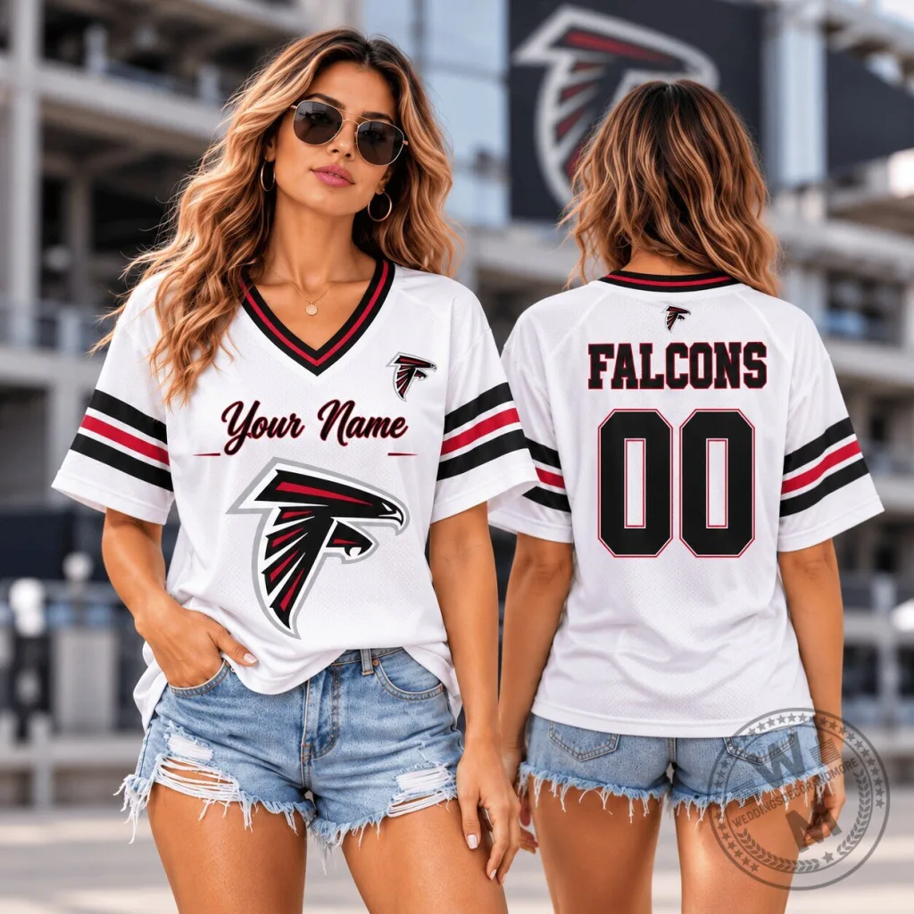 Atlanta Falcons Personalized Football Jersey Custom Name and Number White Atlanta Falcons Personalized Football Jersey Custom Name and Number White
