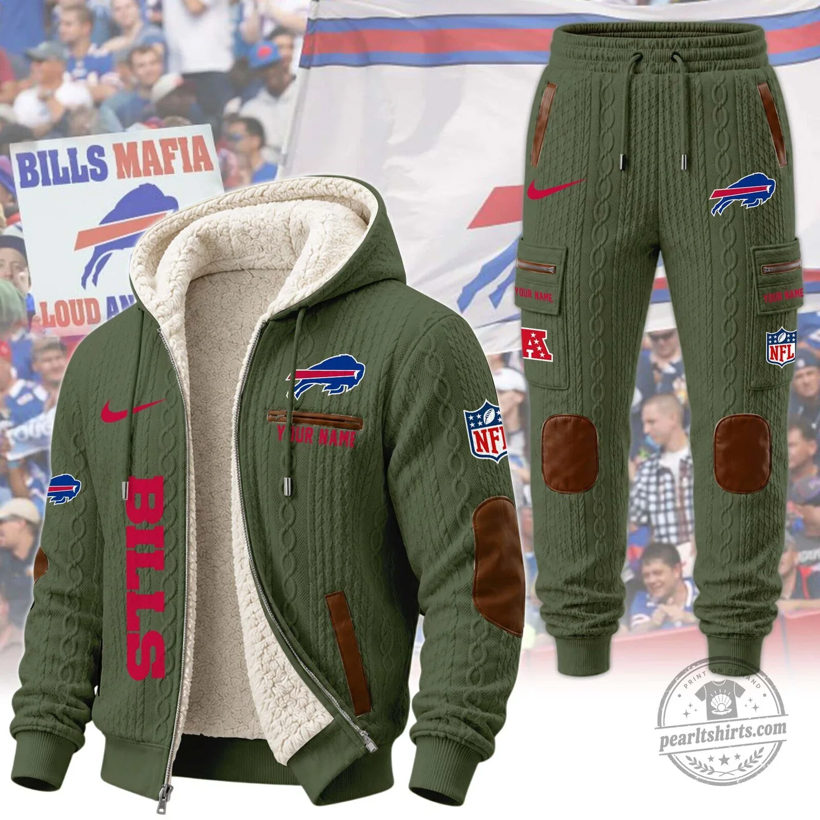 Buffalo Bills Sherpa Fleece Lined Cable Knit Hoodie and Sweatpants Set 25 Buffalo Bills Sherpa Fleece Lined Cable Knit Hoodie and Sweatpants Set