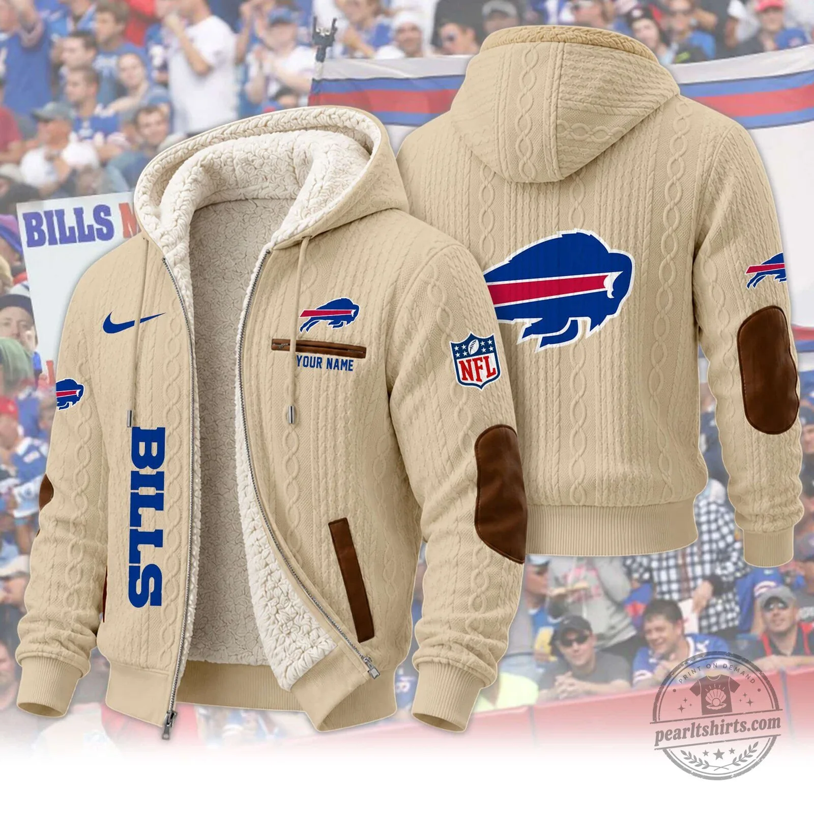 Buffalo Bills Sherpa Fleece Lined Cable Knit Hoodie and Sweatpants Set 32 Buffalo Bills Sherpa Fleece Lined Cable Knit Hoodie and Sweatpants Set