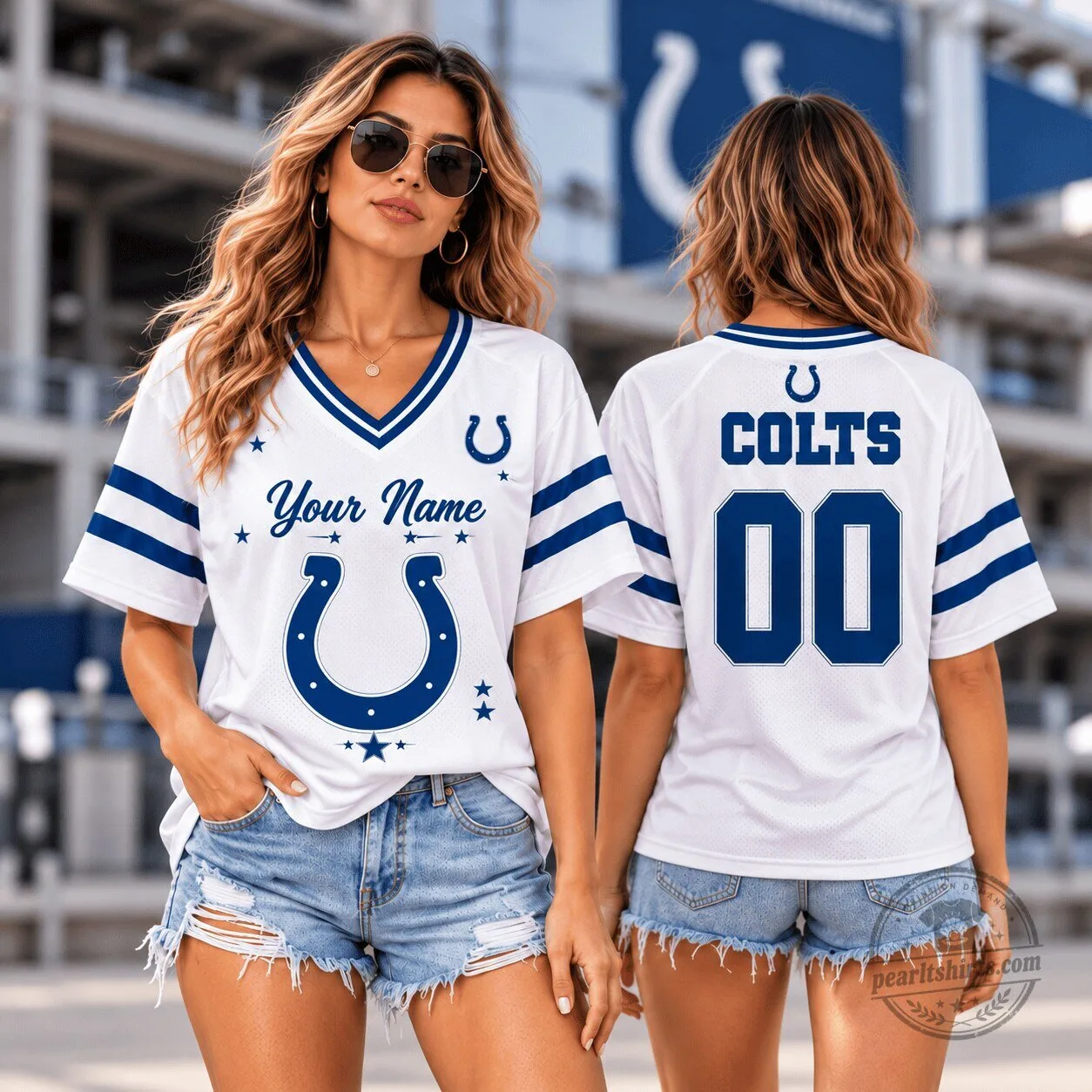 Indianapolis Colts Personalized Name and Number White Football Jersey