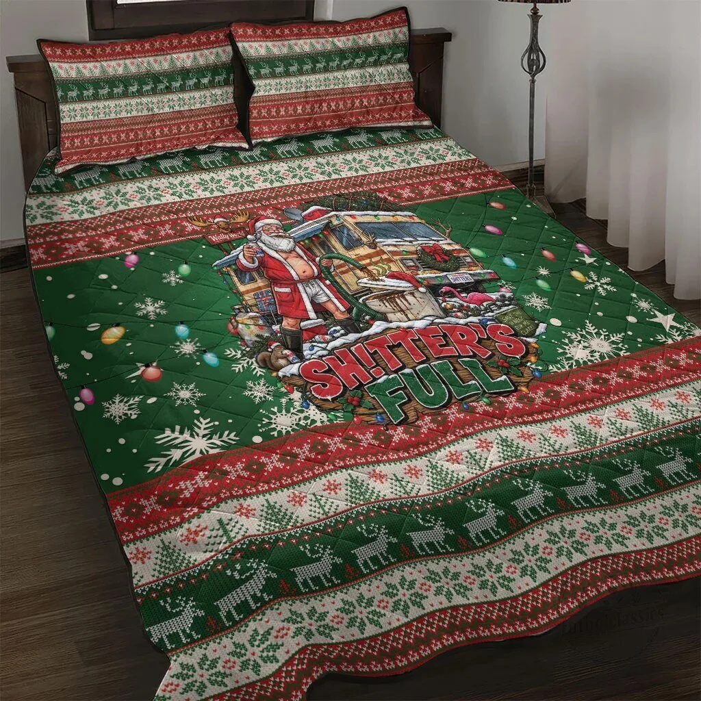 Christmas Vacation Shitter's Full Funny Ugly Christmas Quilt Bedding Set