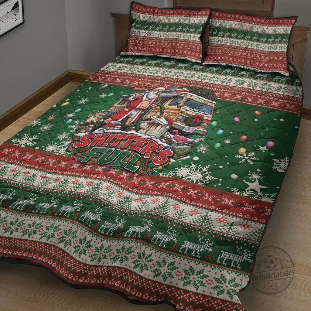 Christmas Vacation Shitter's Full Funny Ugly Christmas Quilt Bedding Set 7 Christmas Vacation Shitter