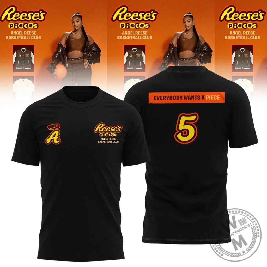 Angel Reese Basketball Club Everybody Wants A Piece Black T-Shirt Angel Reese Basketball Club Everybody Wants A Piece Black T-Shirt
