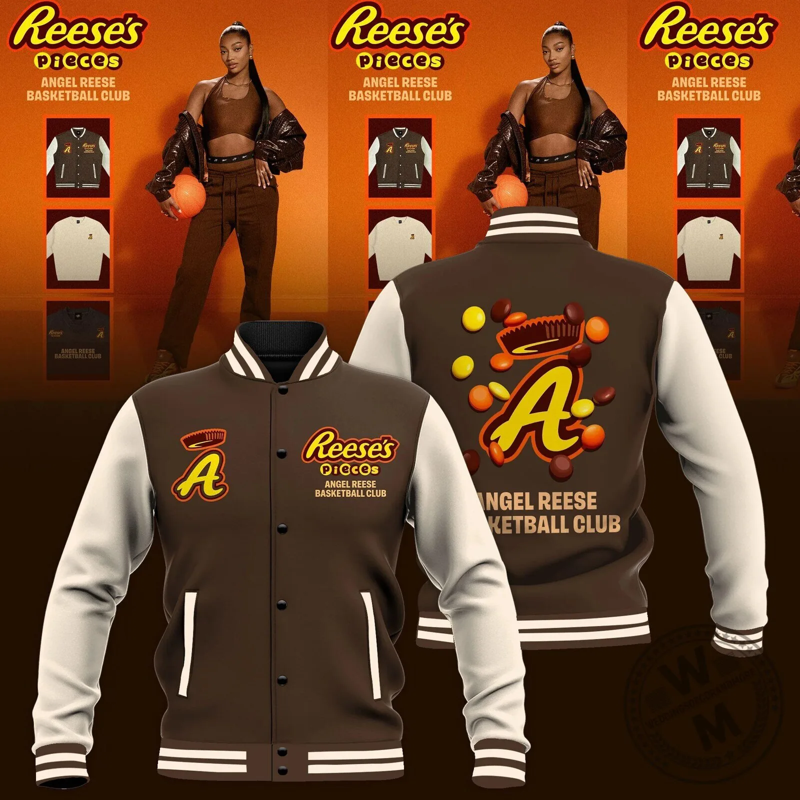 Angel Reese Basketball Club Reese's Pieces Varsity Jacket