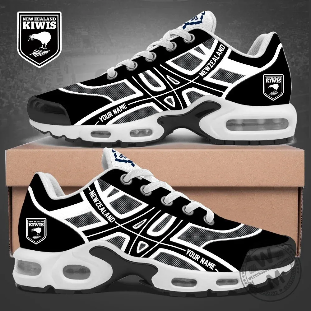 New Zealand Kiwis Rugby League World Cup Black and White Custom Name Shoes 1 New Zealand Kiwis Rugby League World Cup Black and White Custom Name Shoes