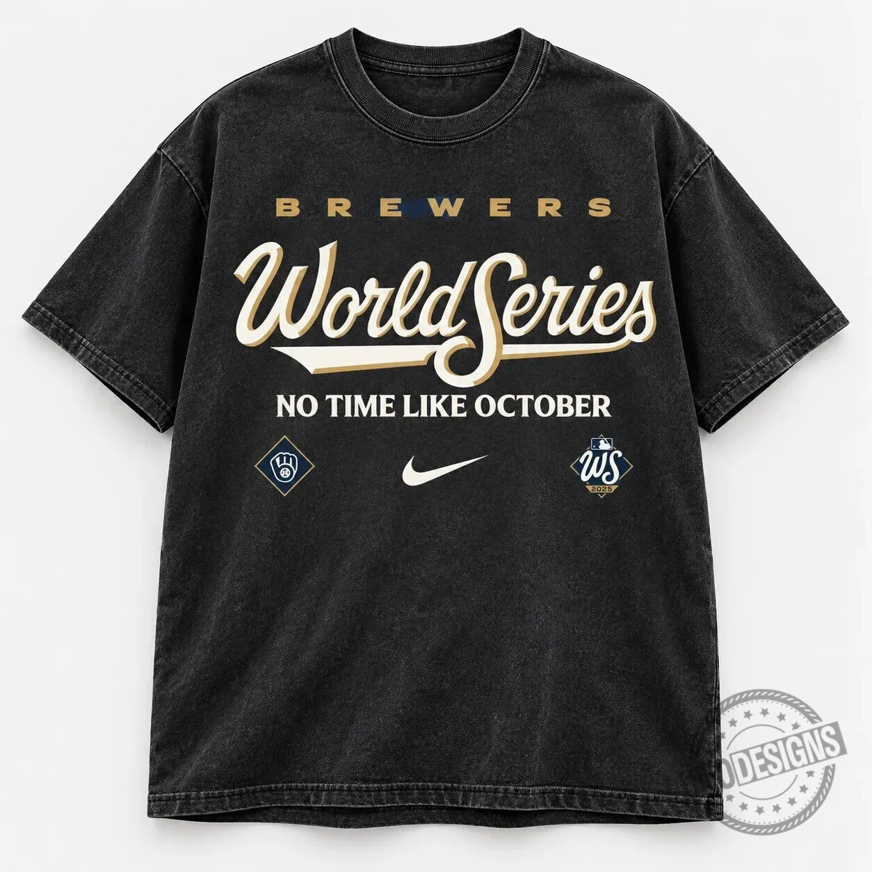 Milwaukee Brewers World Series 2026 Washed Black Baseball Fan T-Shirt