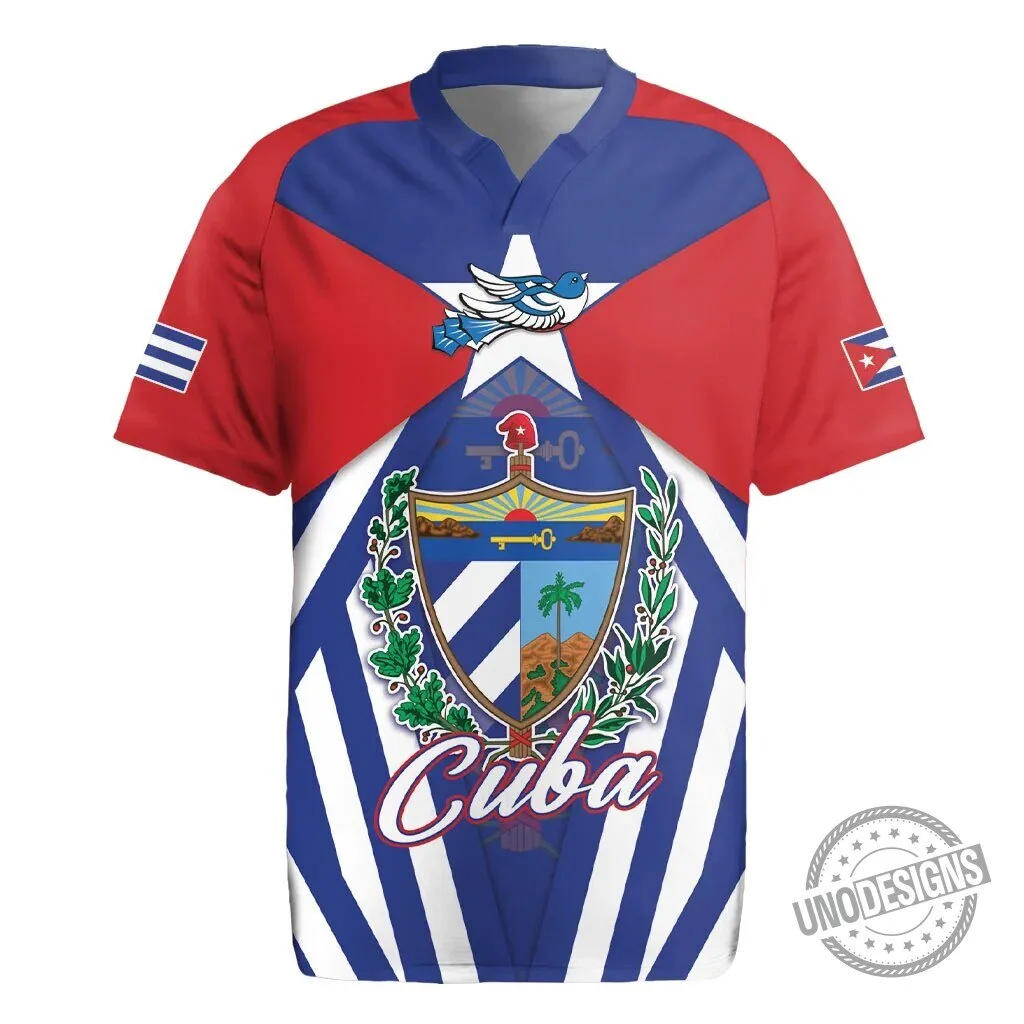Cuba Flag Cuban Trogon Coat of Arms Rugby Jersey 4 Cuba Flag Cuban Trogon Coat of Arms Rugby Jersey